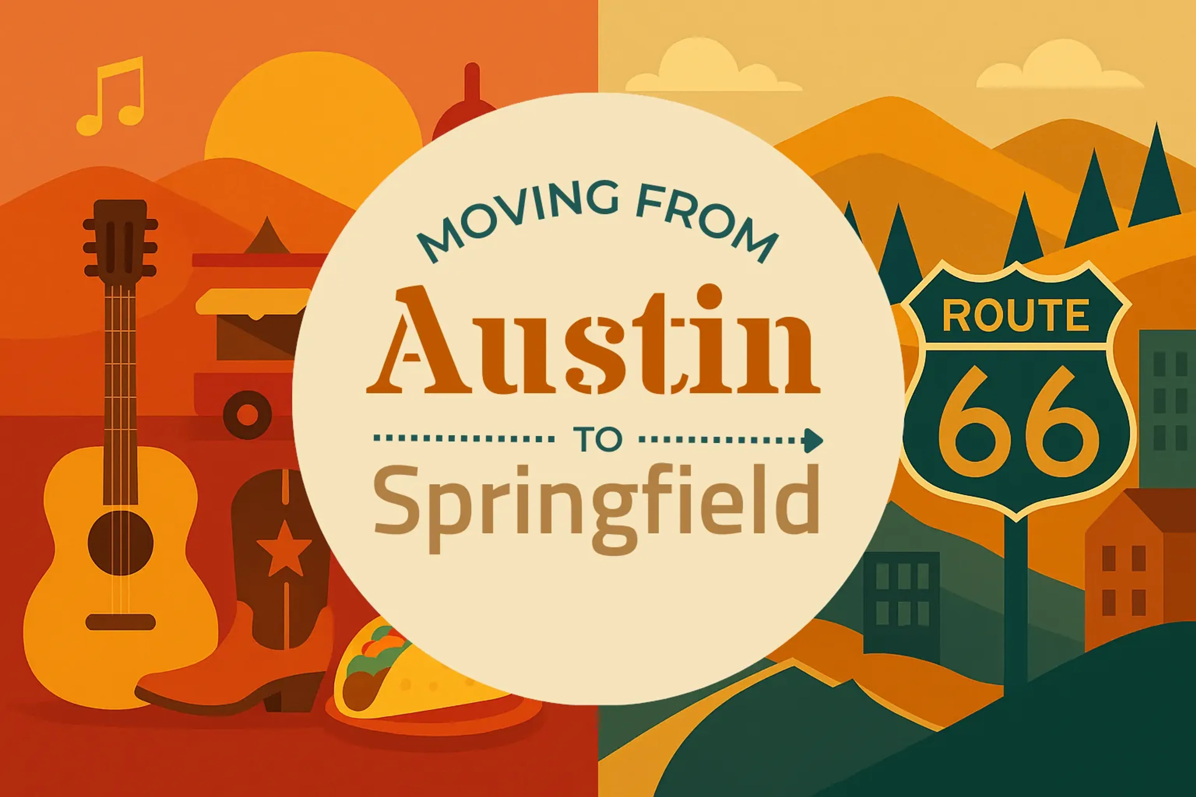 Side-by-side comparison of Austin to Springfield moving companies