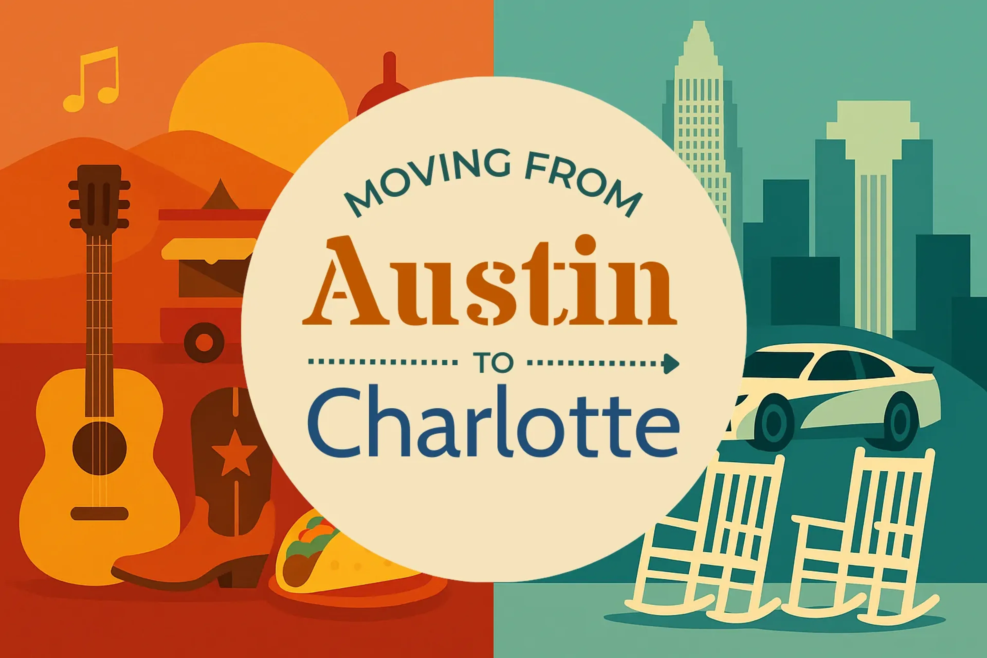 Side-by-side comparison of Austin to Charlotte moving companies