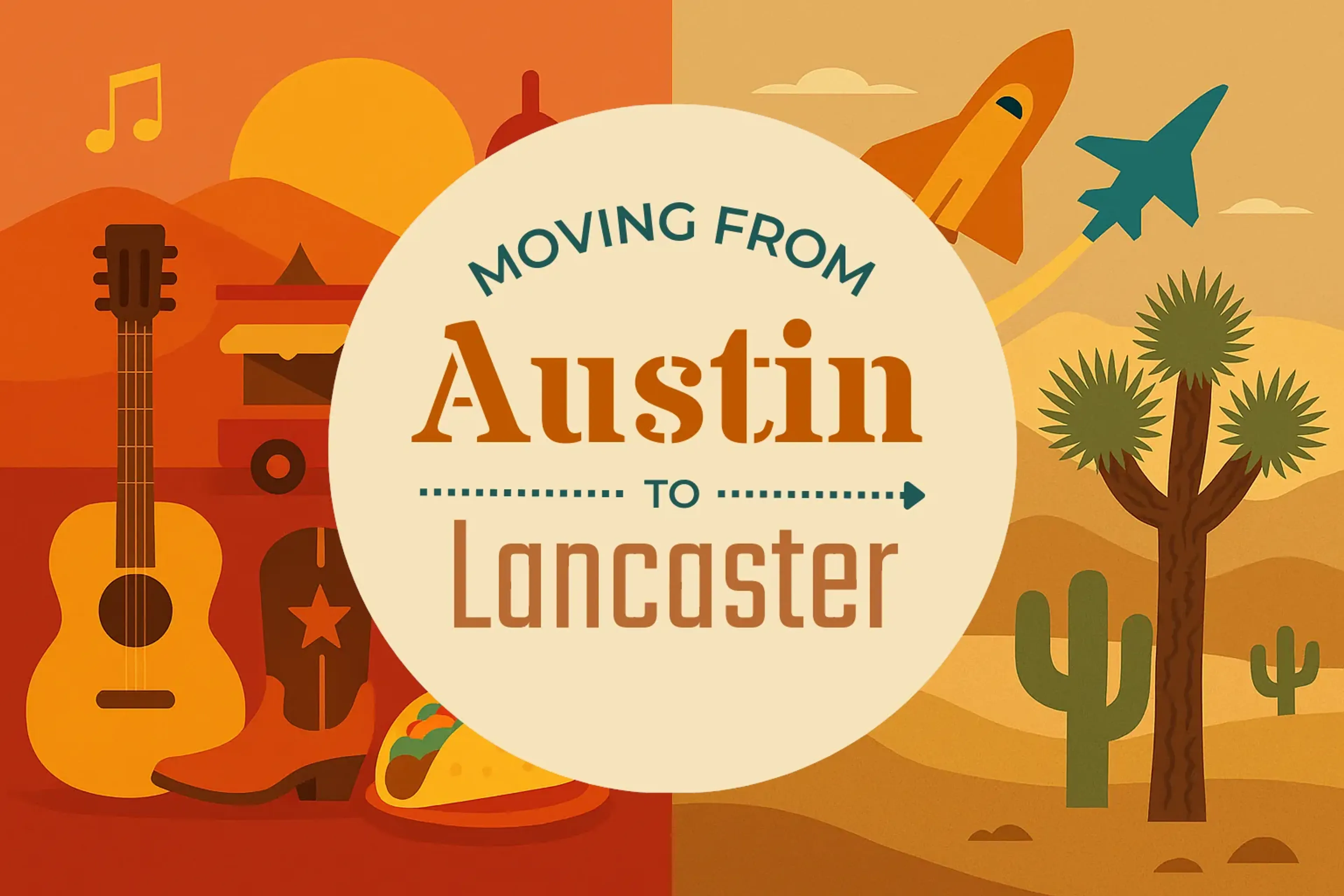 Side-by-side comparison of Austin to Lancaster moving companies