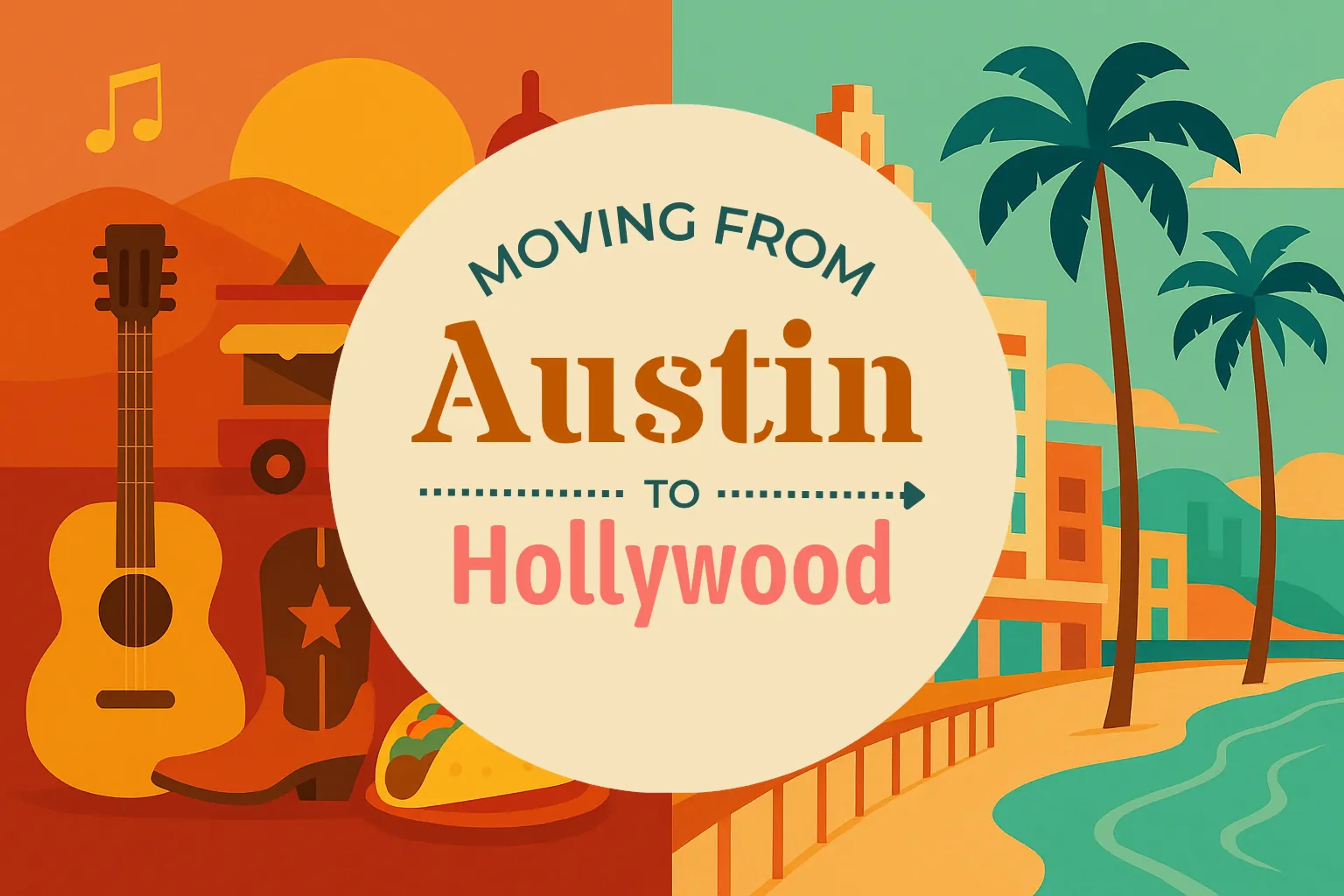 Side-by-side comparison of Austin to Hollywood moving companies