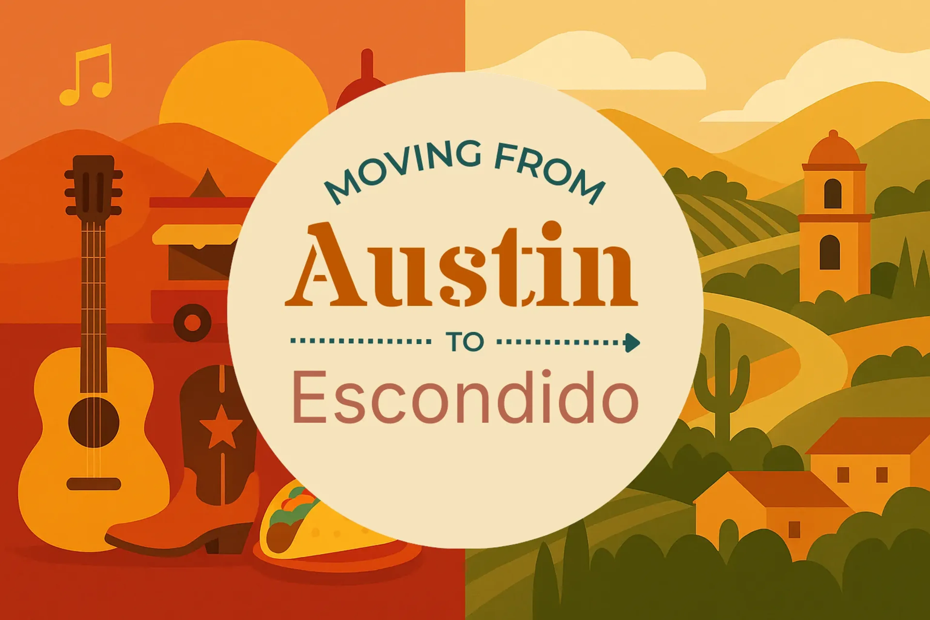 Side-by-side comparison of Austin to Escondido moving companies