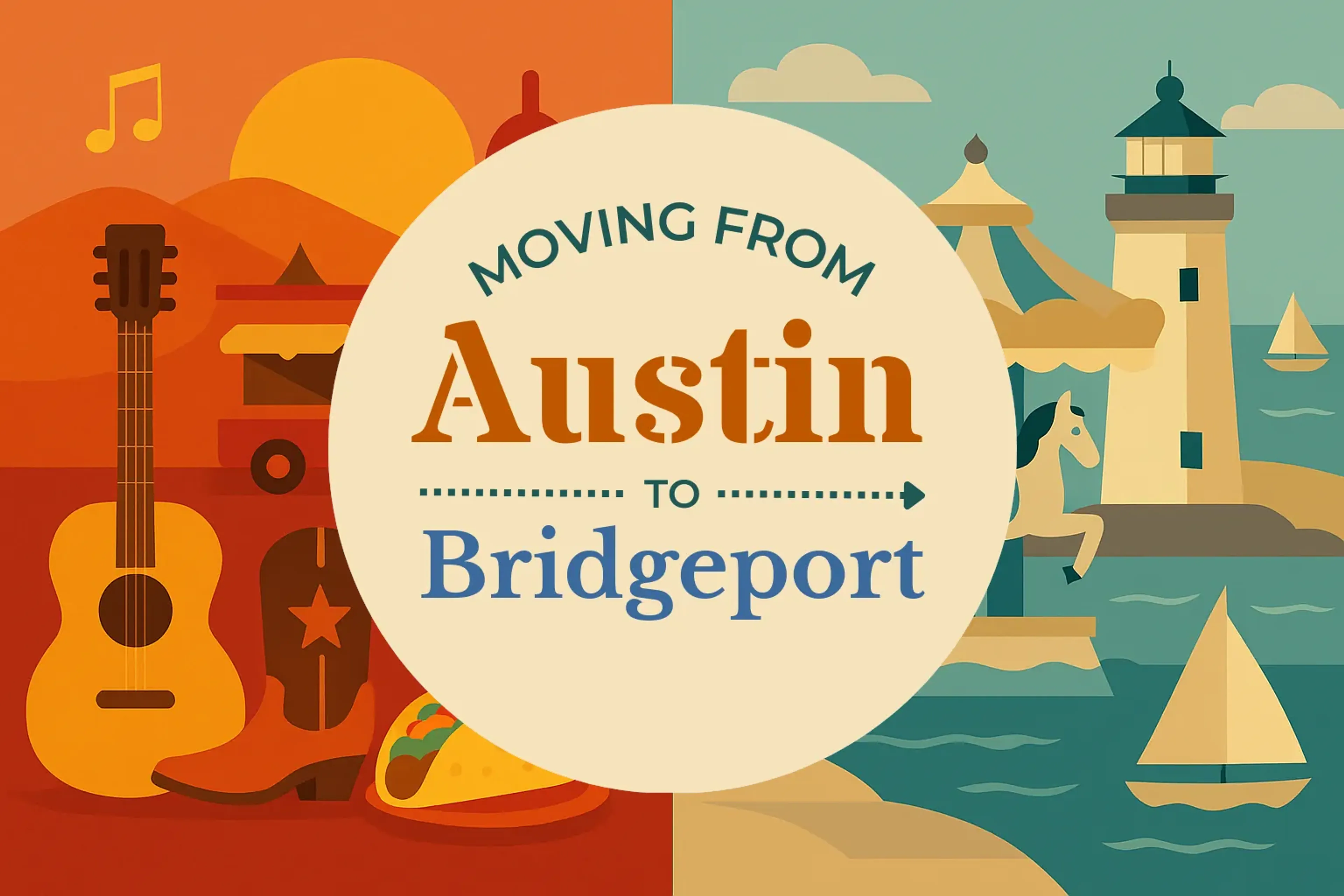 Side-by-side comparison of Austin to Bridgeport moving companies