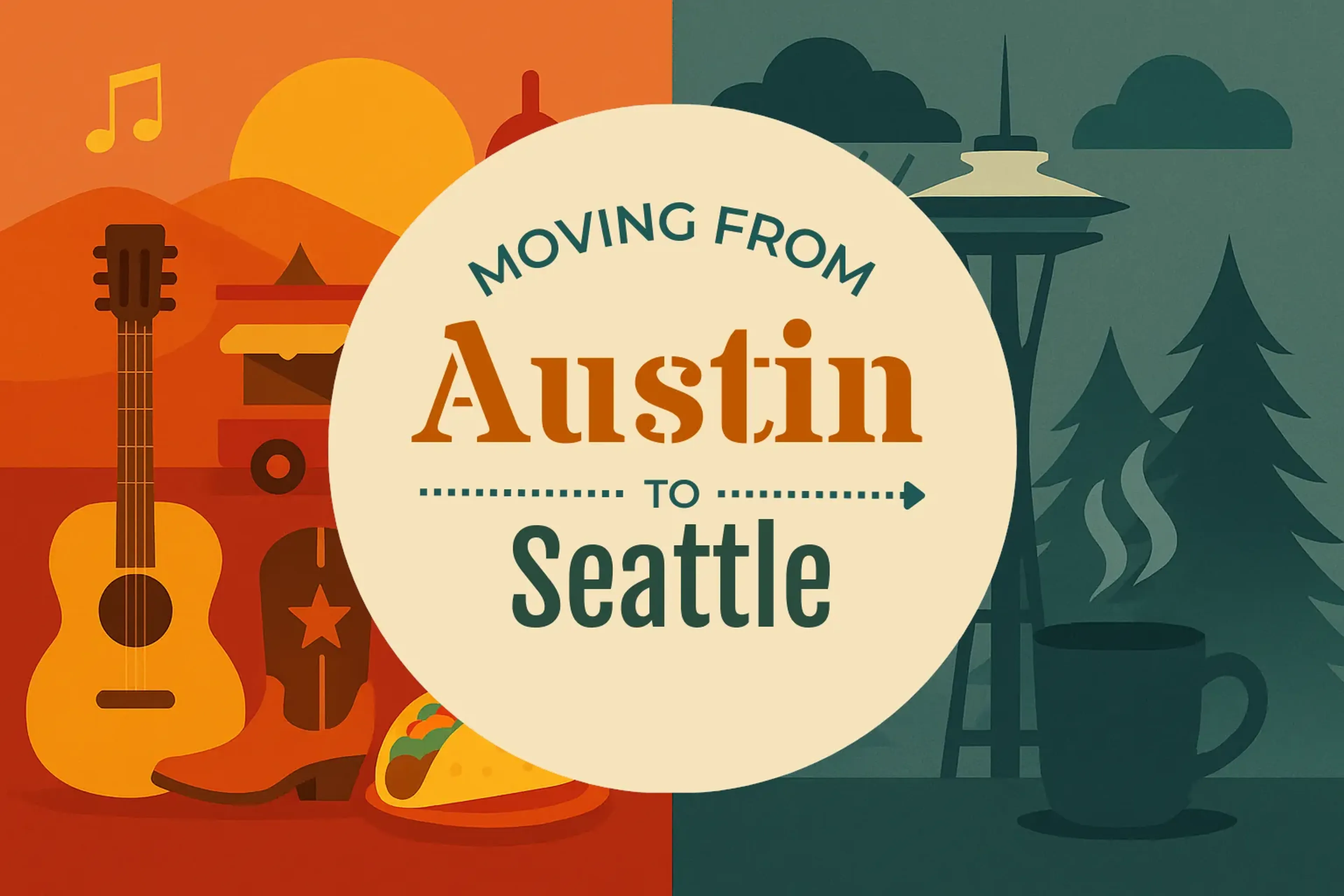 Side-by-side comparison of Austin to Seattle moving companies