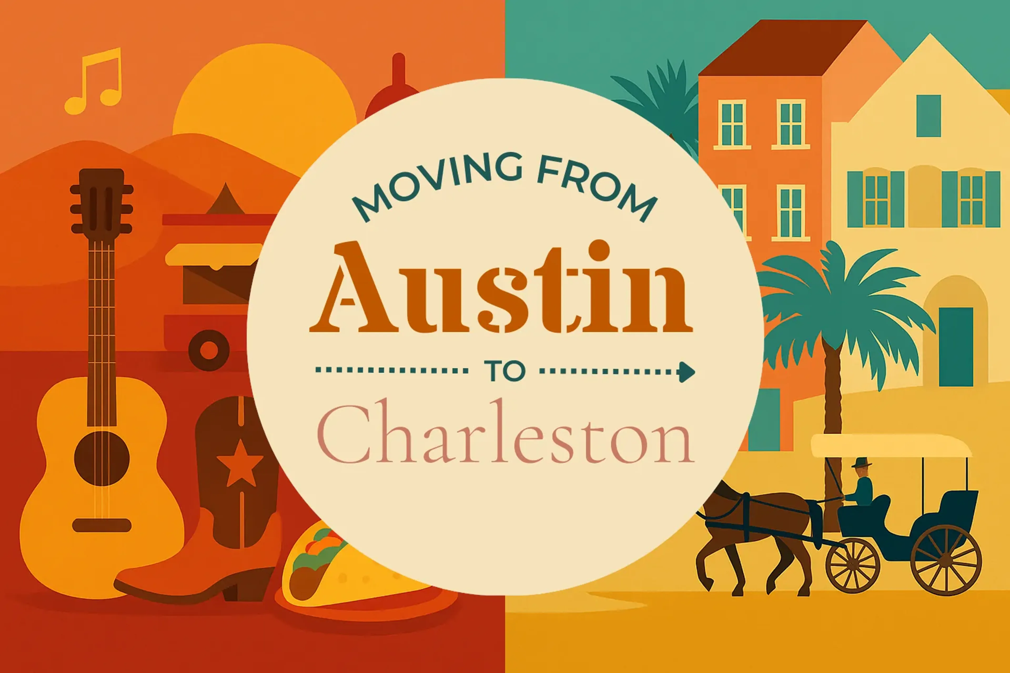Side-by-side comparison of Austin to Charleston moving companies