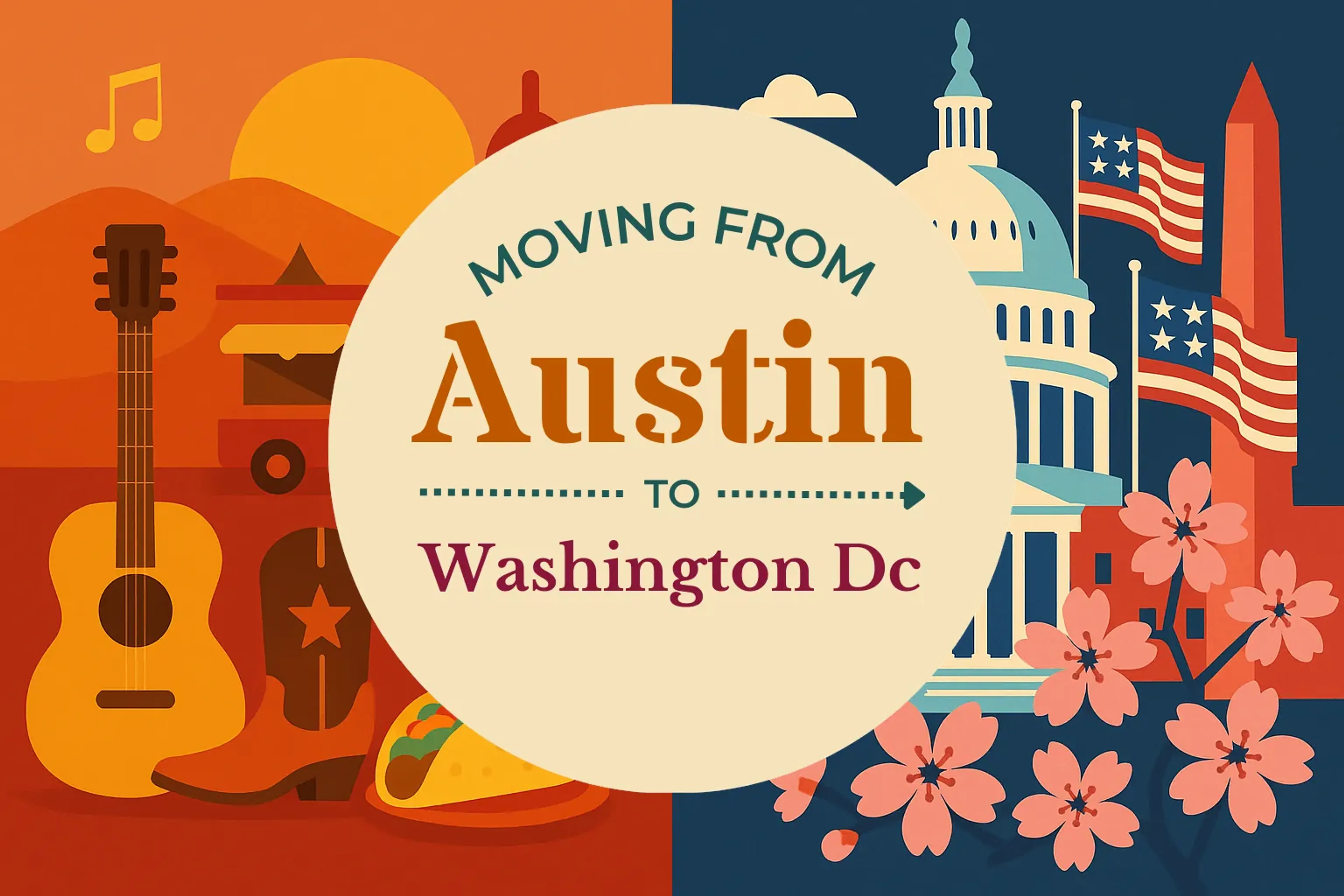 Side-by-side comparison of Austin to Washington DC moving companies