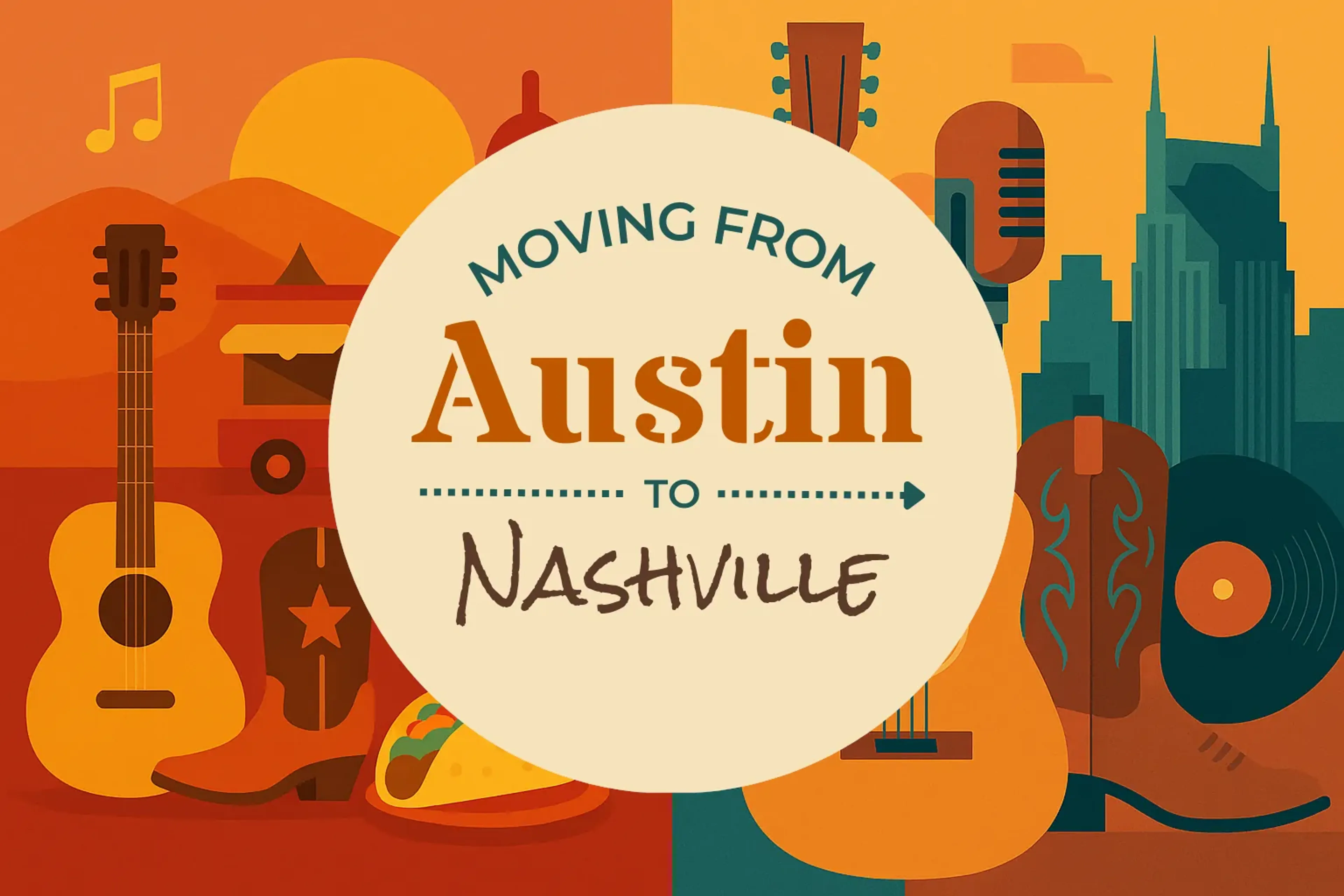 Side-by-side comparison of Austin to Nashville moving companies