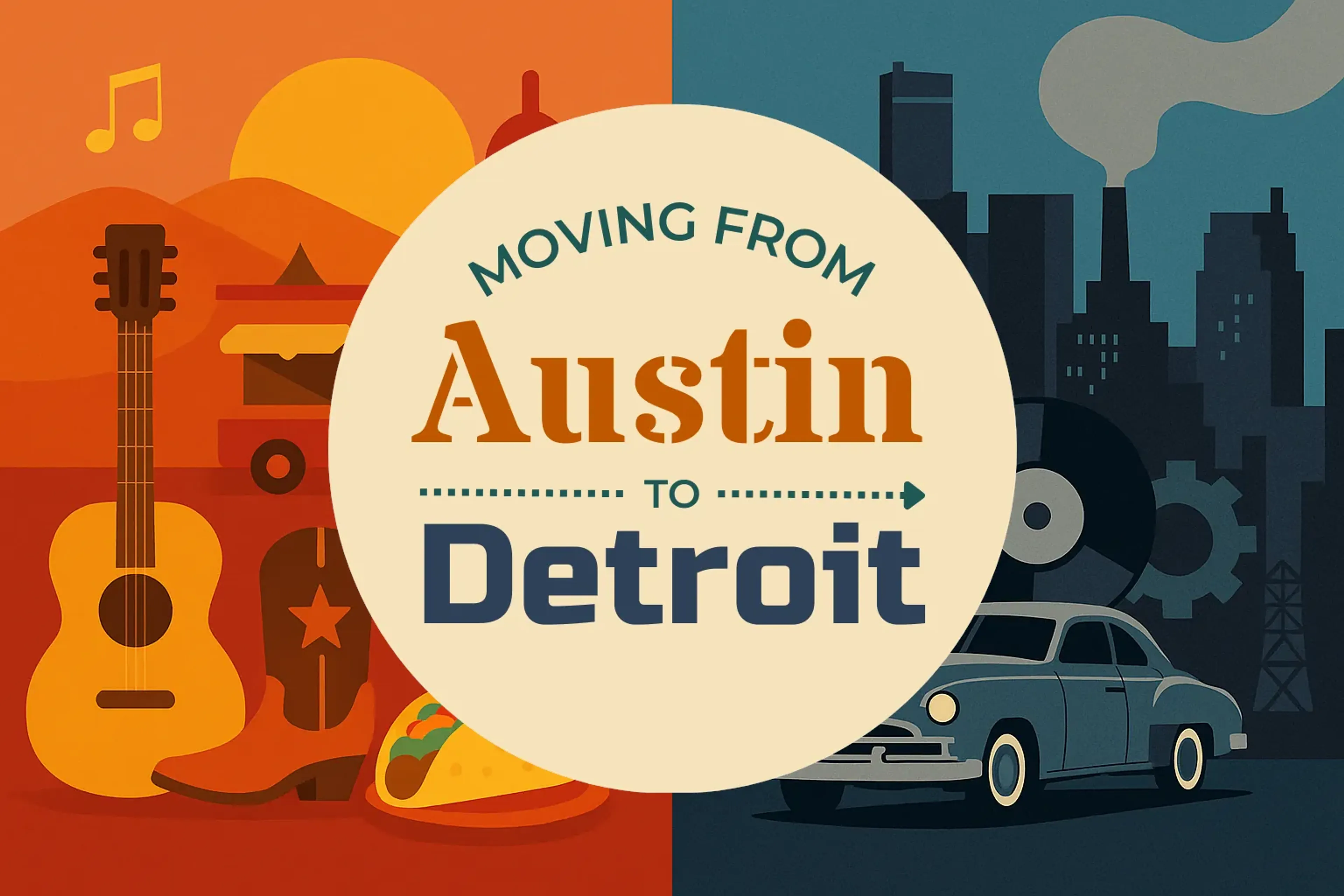 Side-by-side comparison of Austin to Detroit moving companies