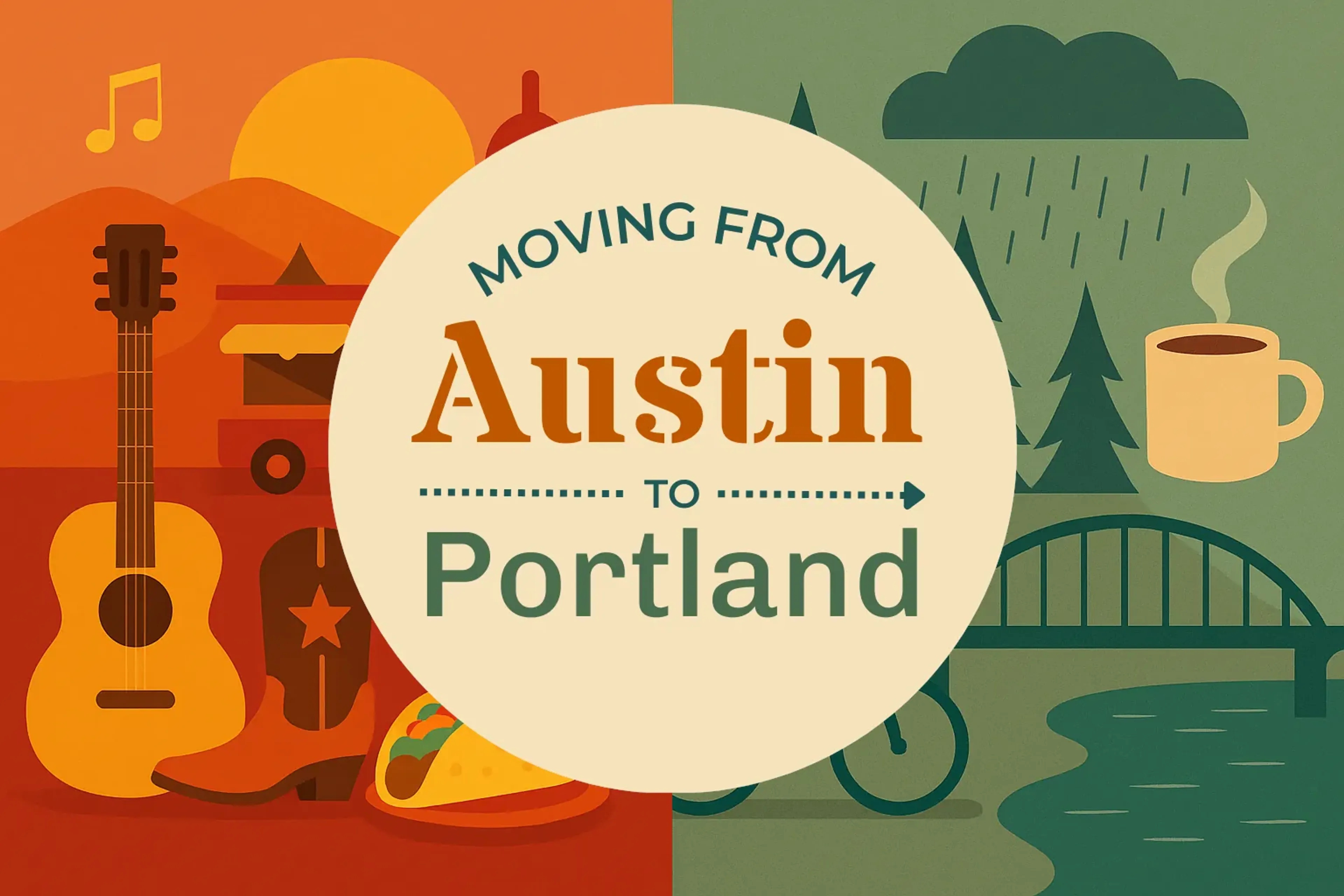 Side-by-side comparison of Austin to Portland moving companies