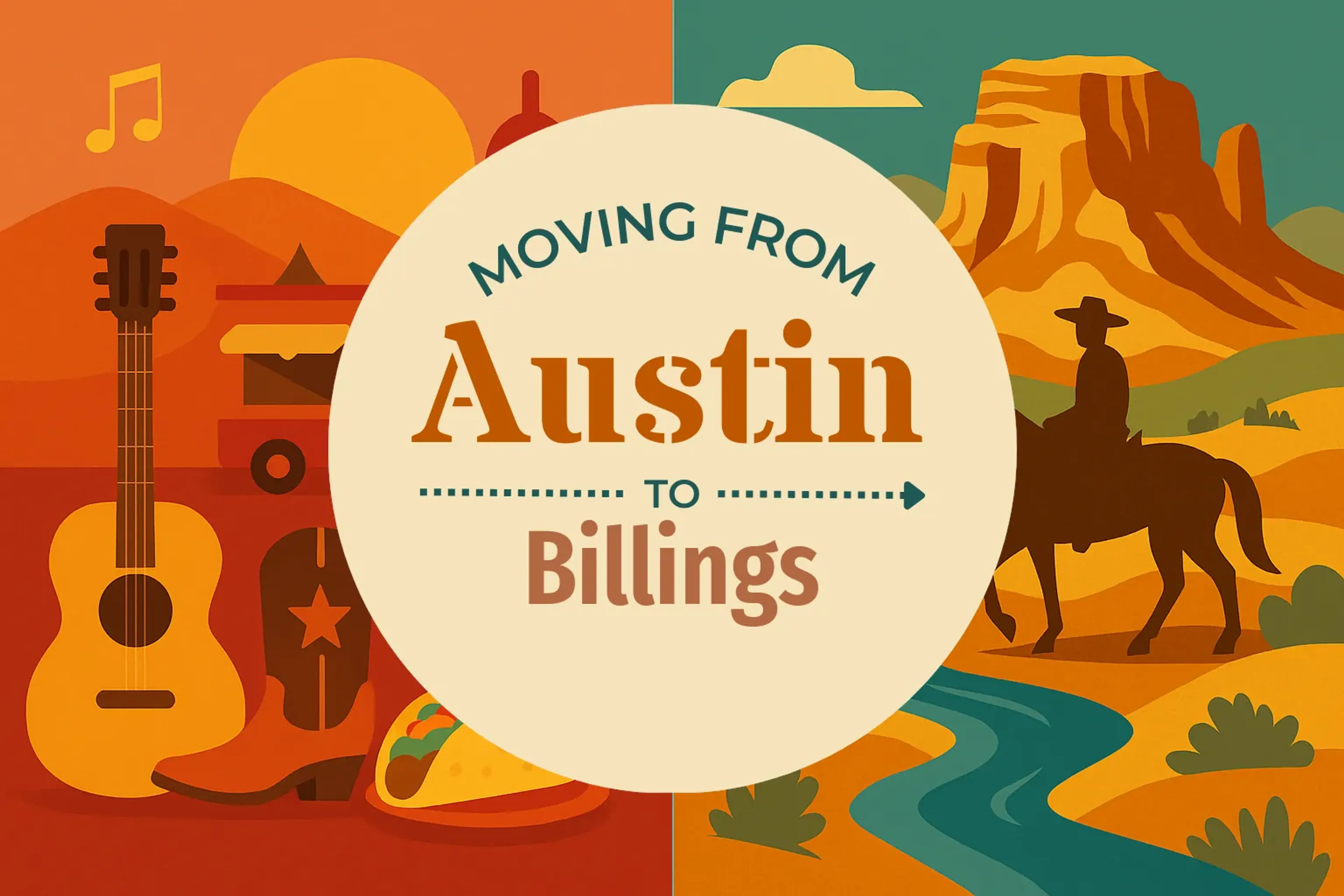 Side-by-side comparison of Austin to Billings moving companies