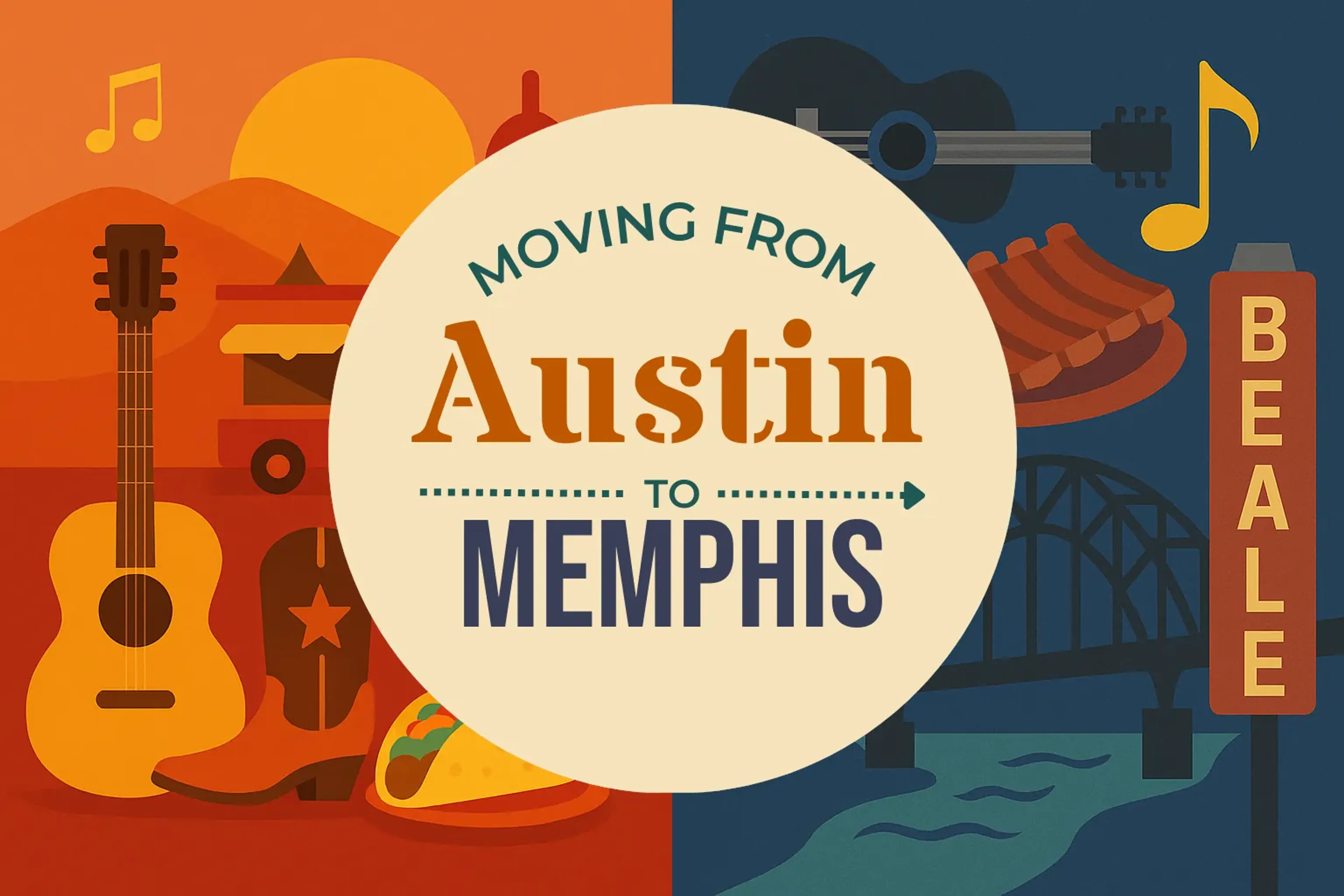 Side-by-side comparison of Austin to Memphis moving companies