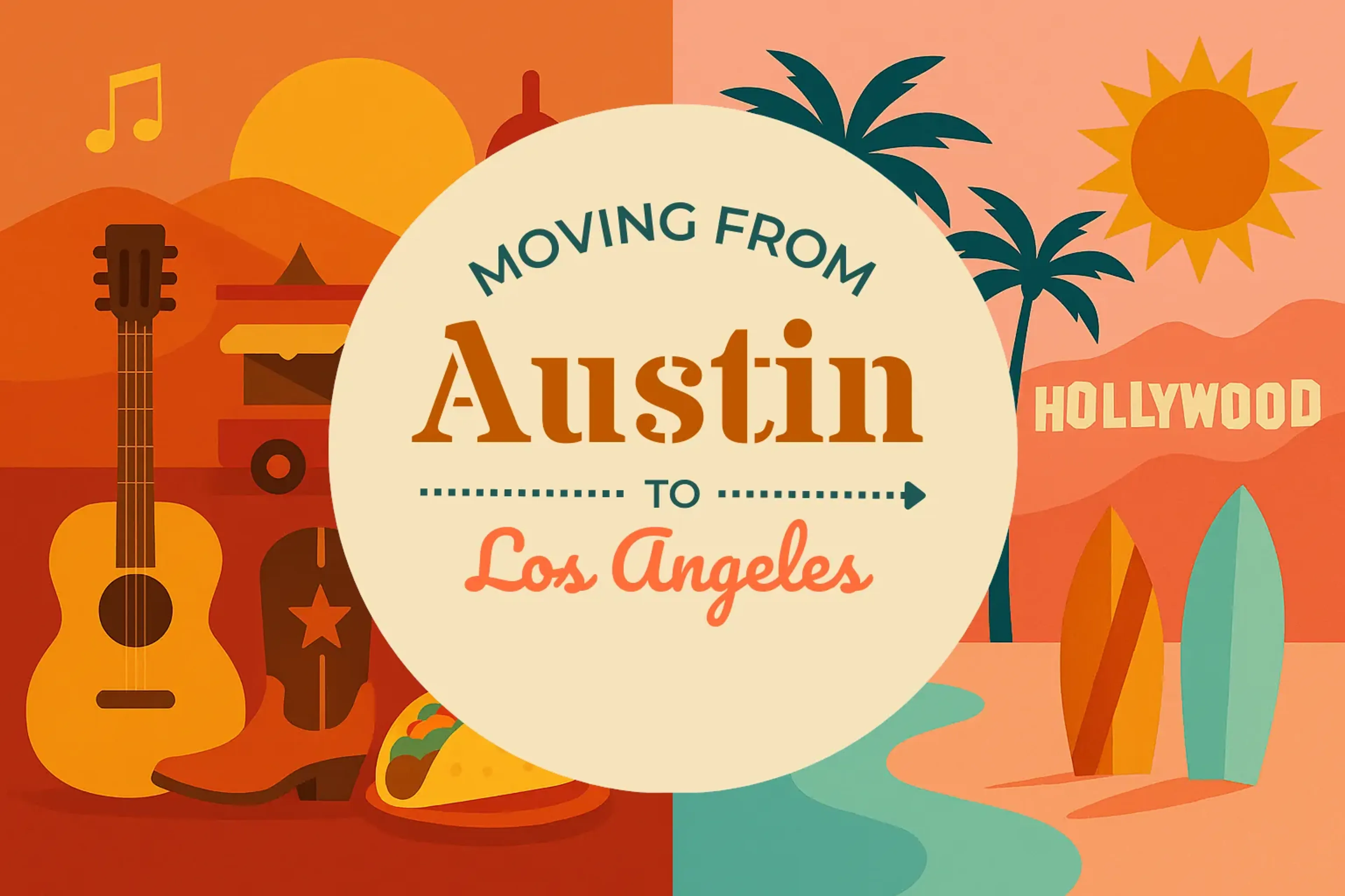 Side-by-side comparison of Austin to Los Angeles moving companies