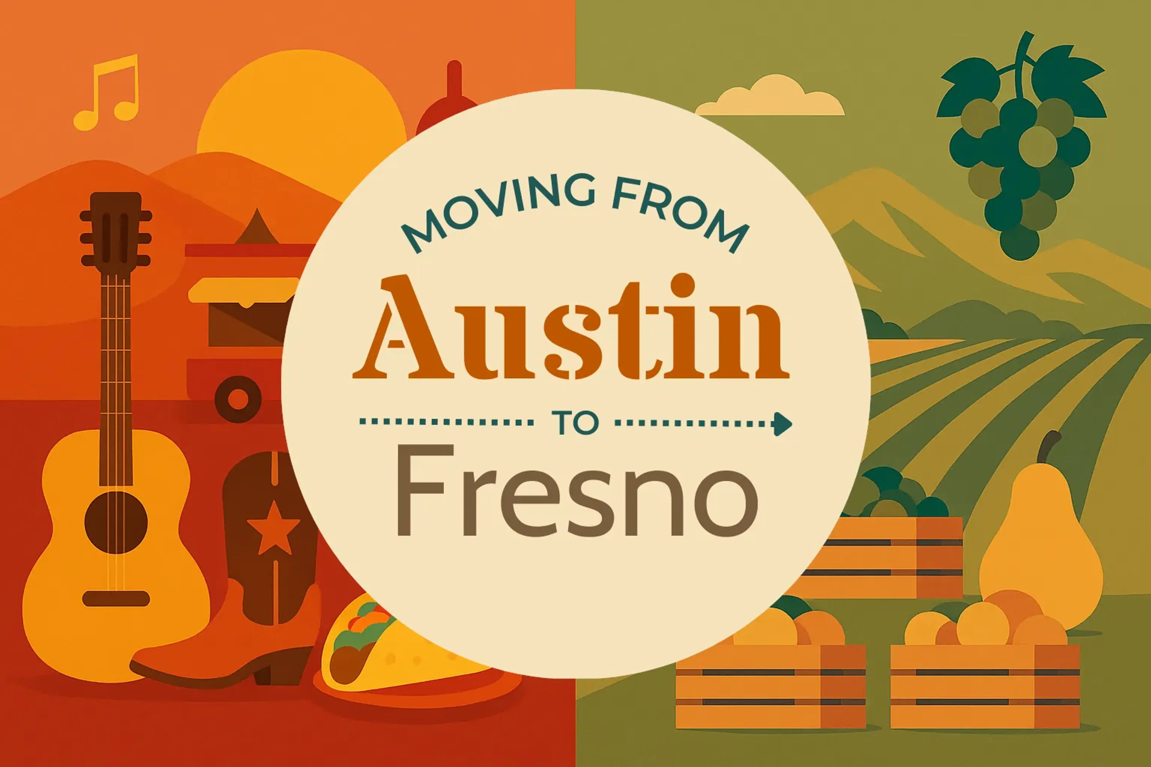 Side-by-side comparison of Austin to Fresno moving companies
