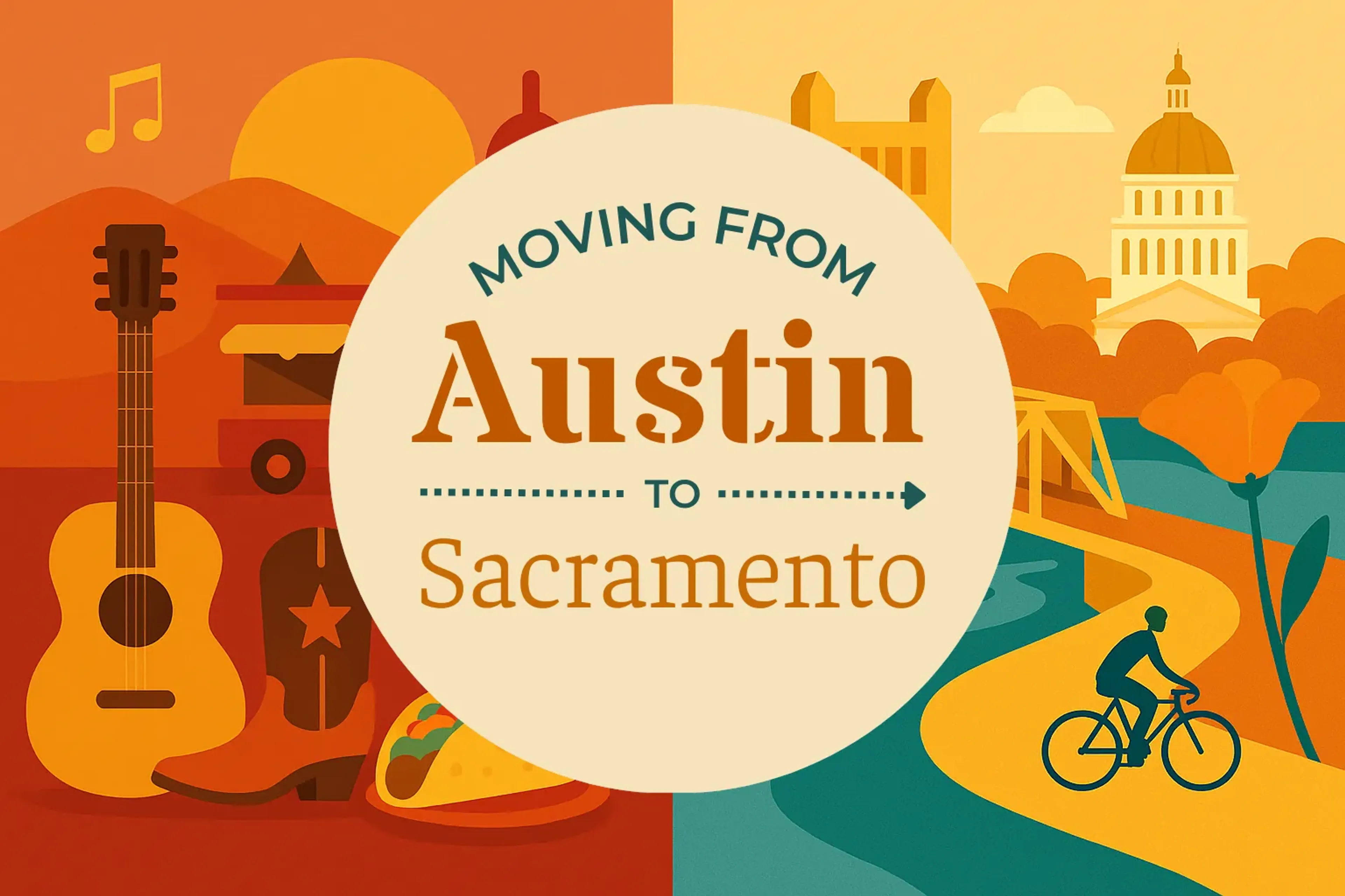 Side-by-side comparison of Austin to Sacramento moving companies