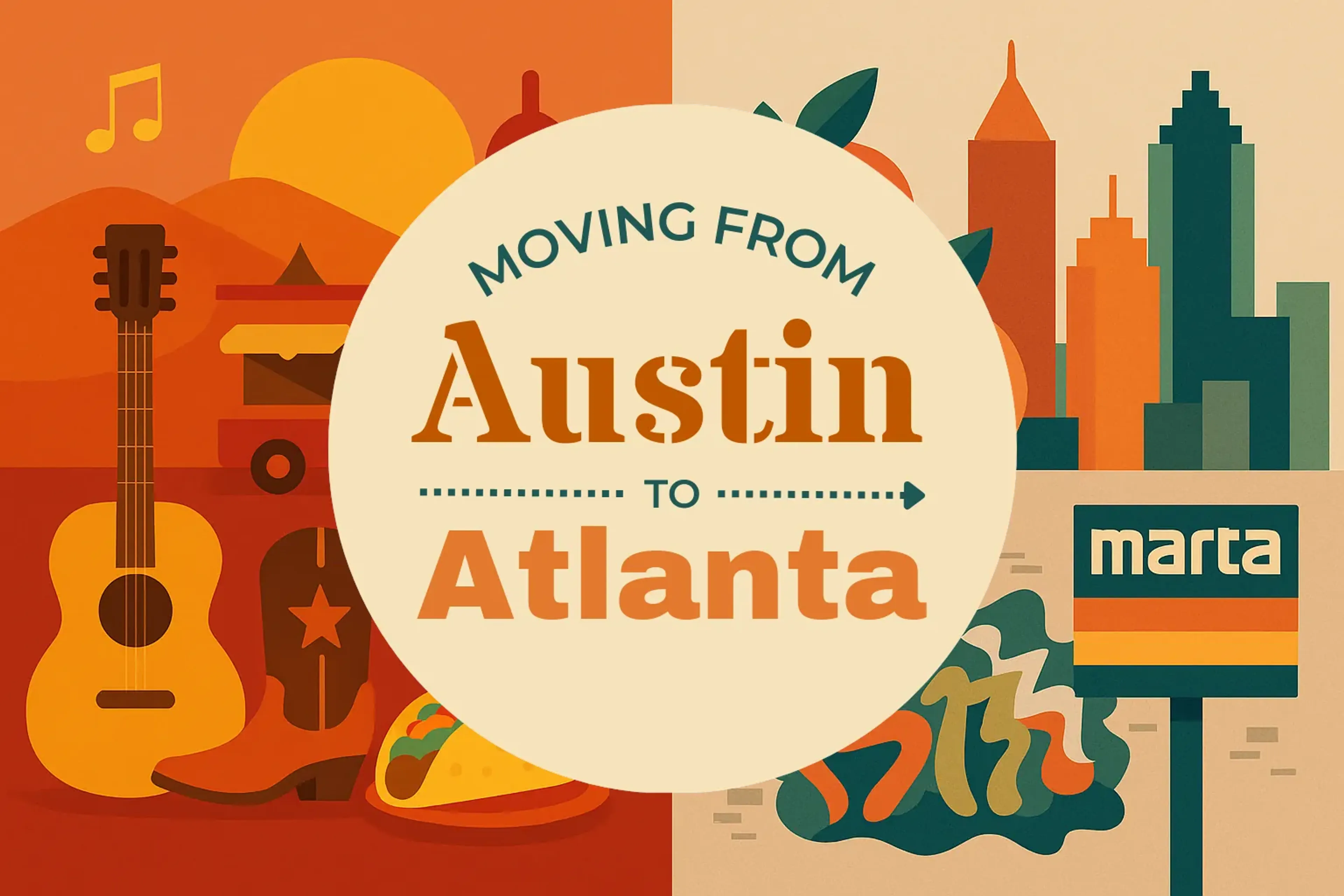 Side-by-side comparison of Austin to Atlanta moving companies