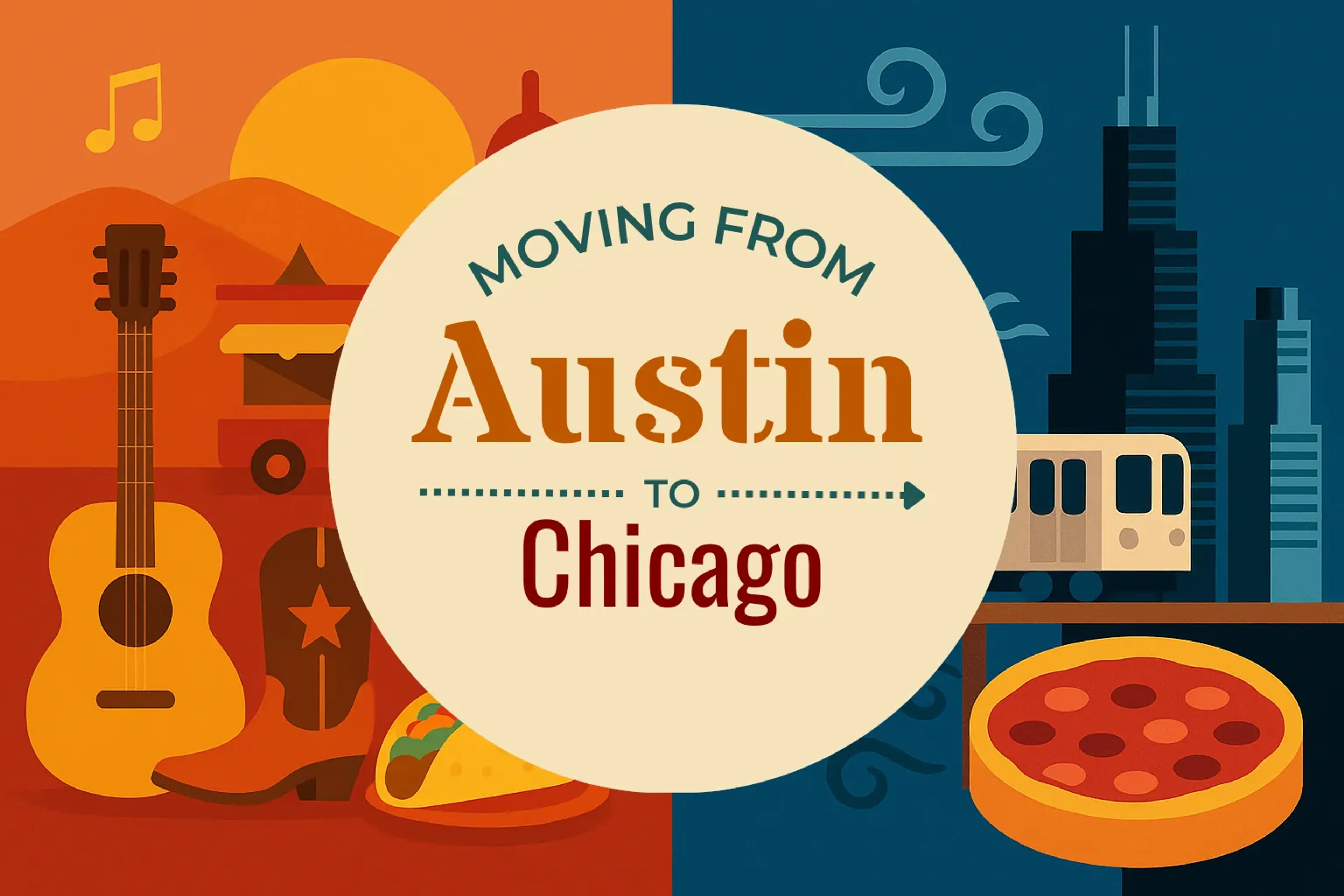Side-by-side comparison of Austin to Chicago moving companies