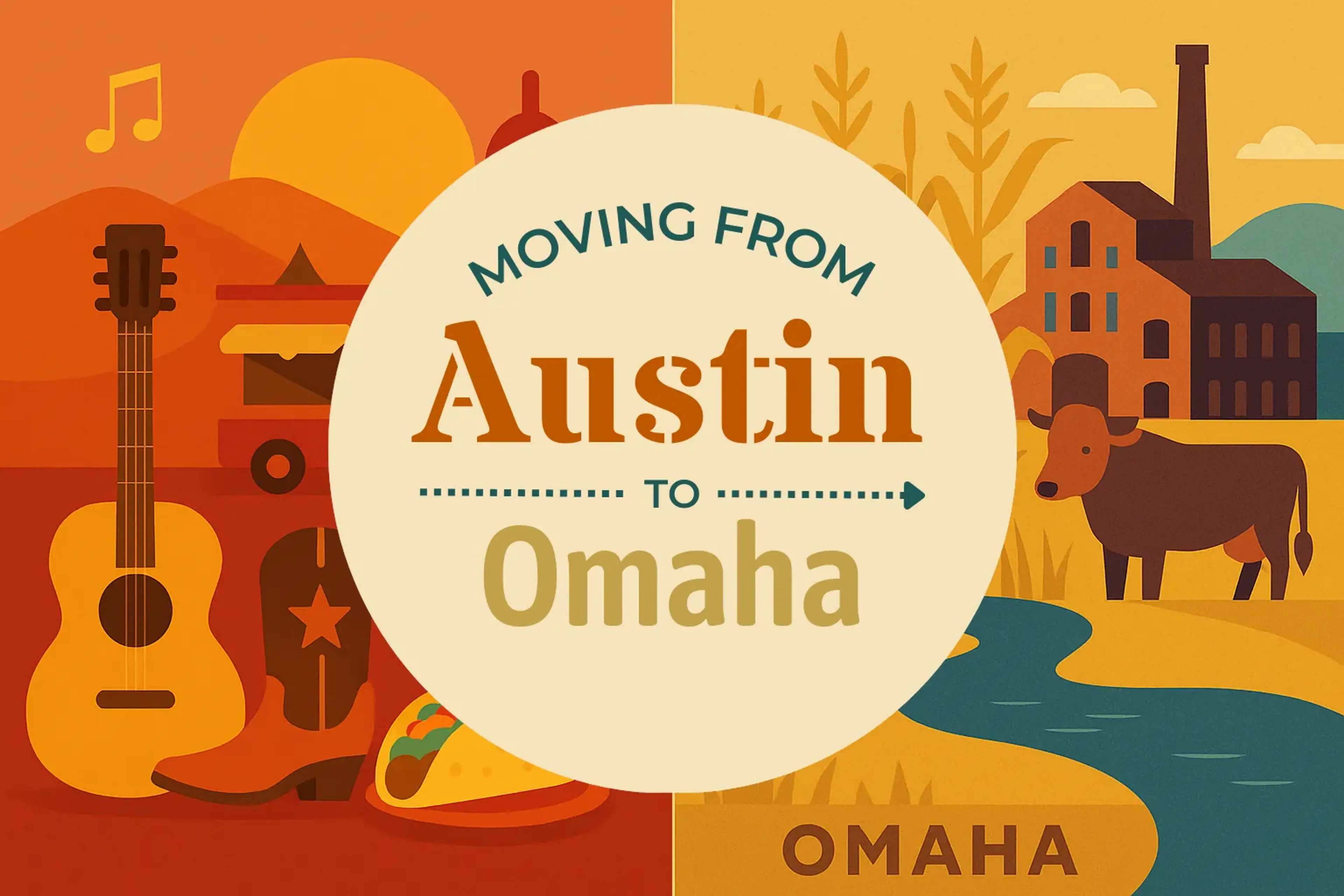 Side-by-side comparison of Austin to Omaha moving companies