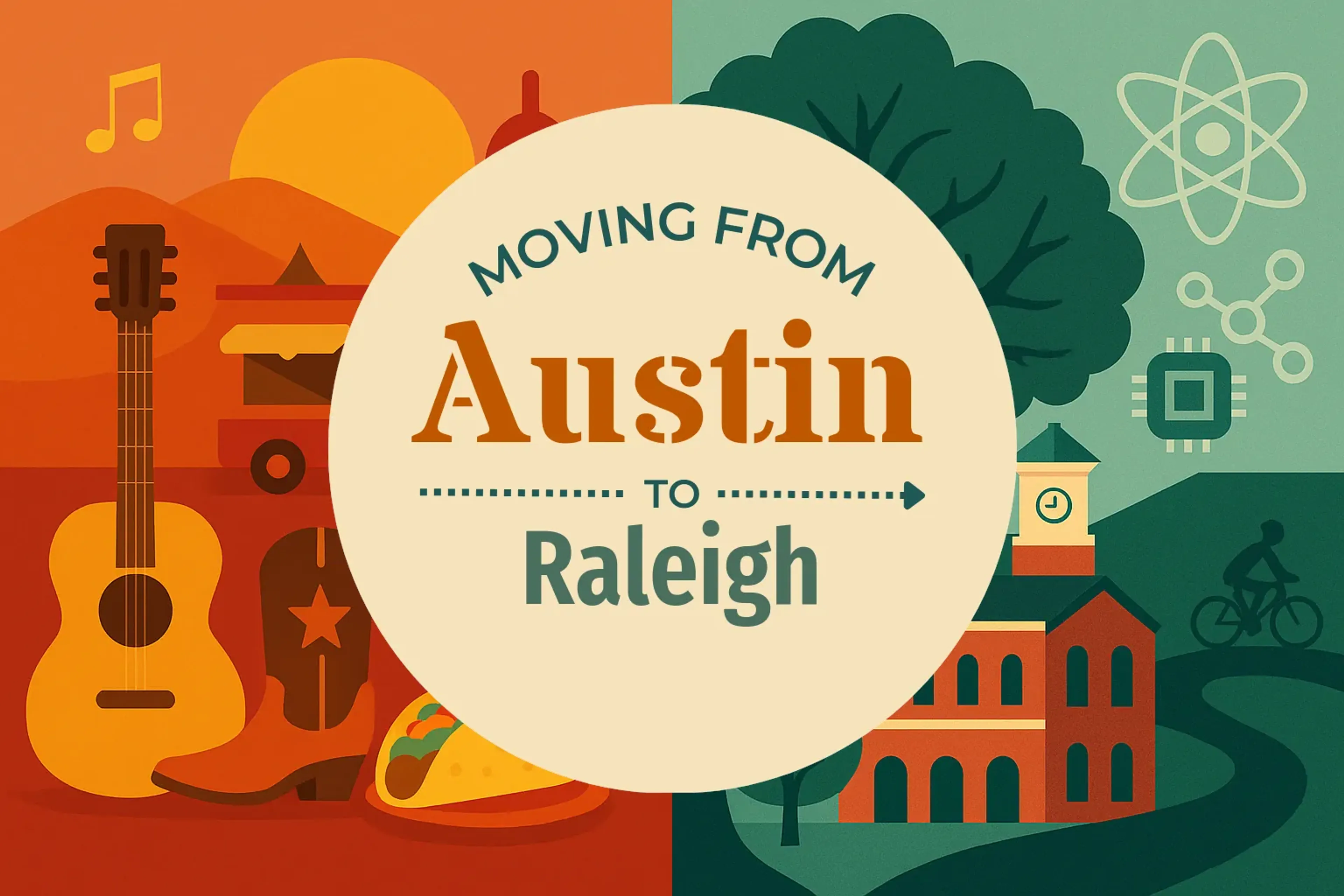 Side-by-side comparison of Austin to Raleigh moving companies