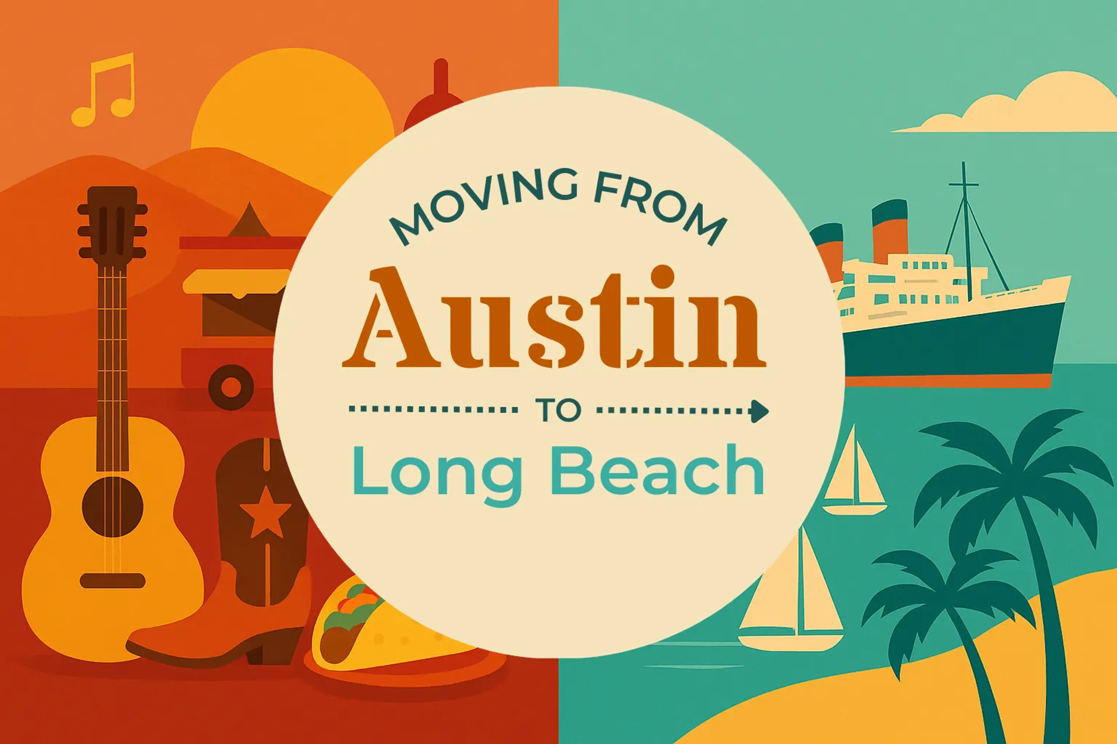 Side-by-side comparison of Austin to Long Beach moving companies