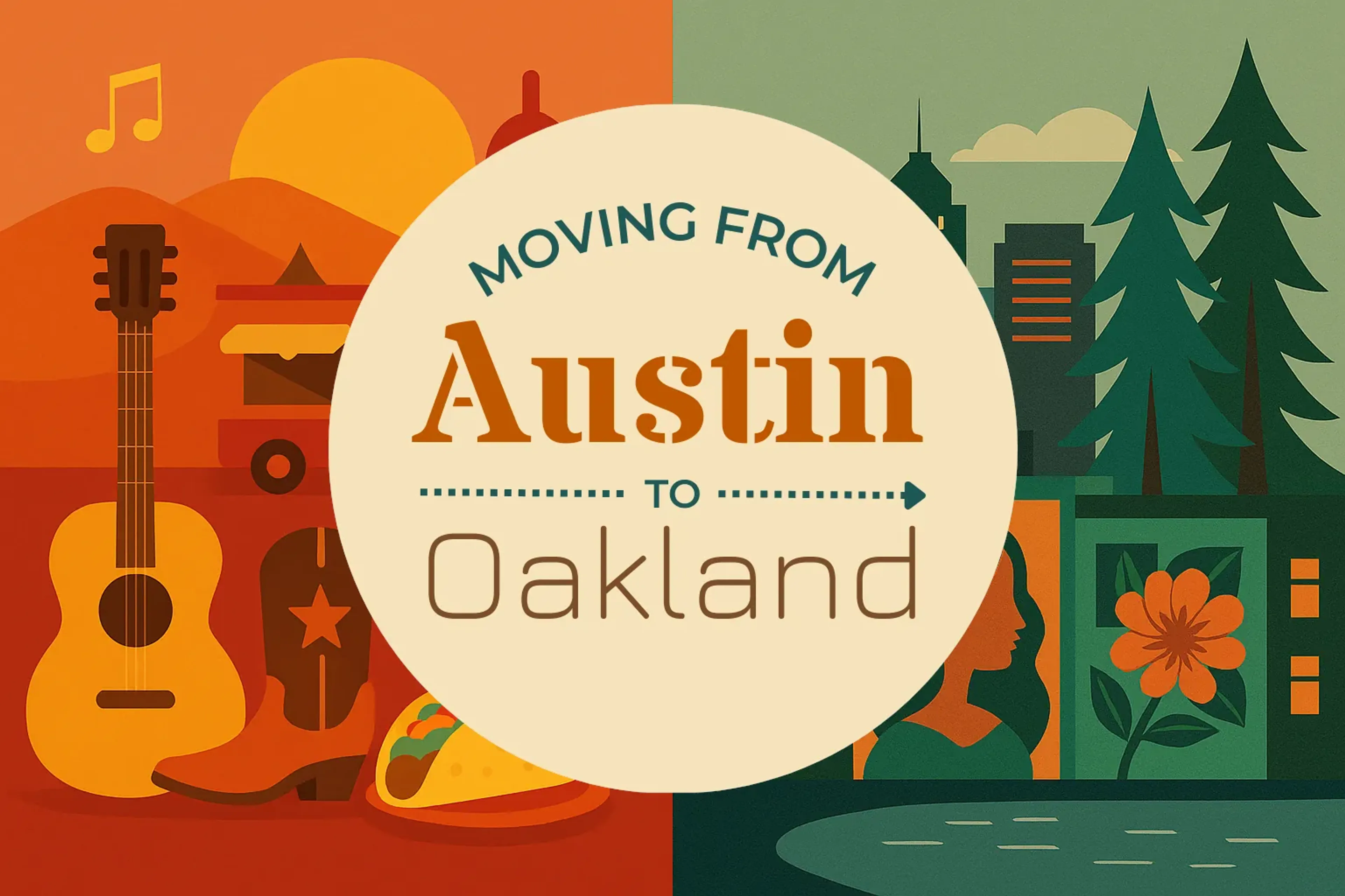 Side-by-side comparison of Austin to Oakland moving companies
