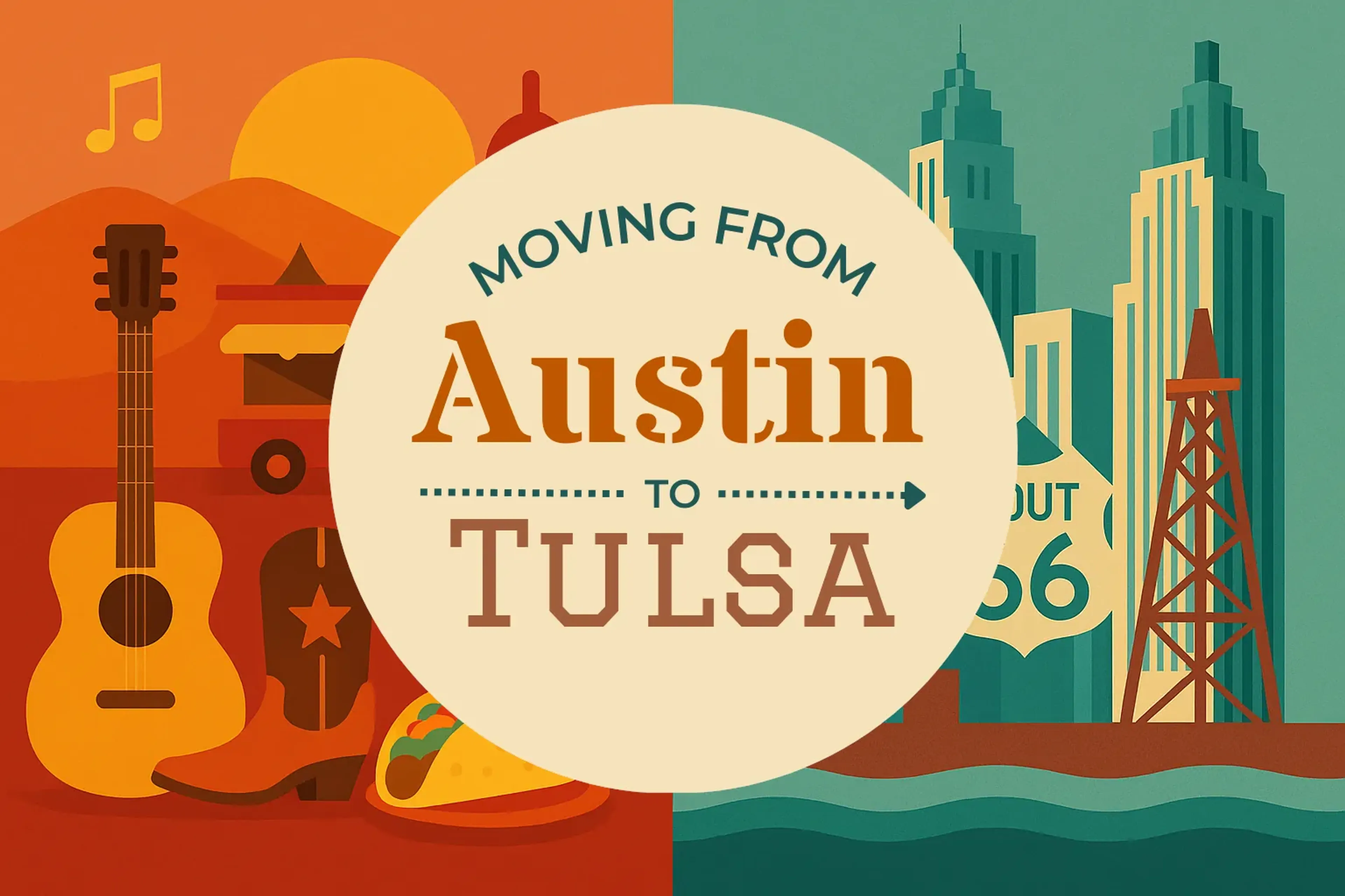 Side-by-side comparison of Austin to Tulsa moving companies