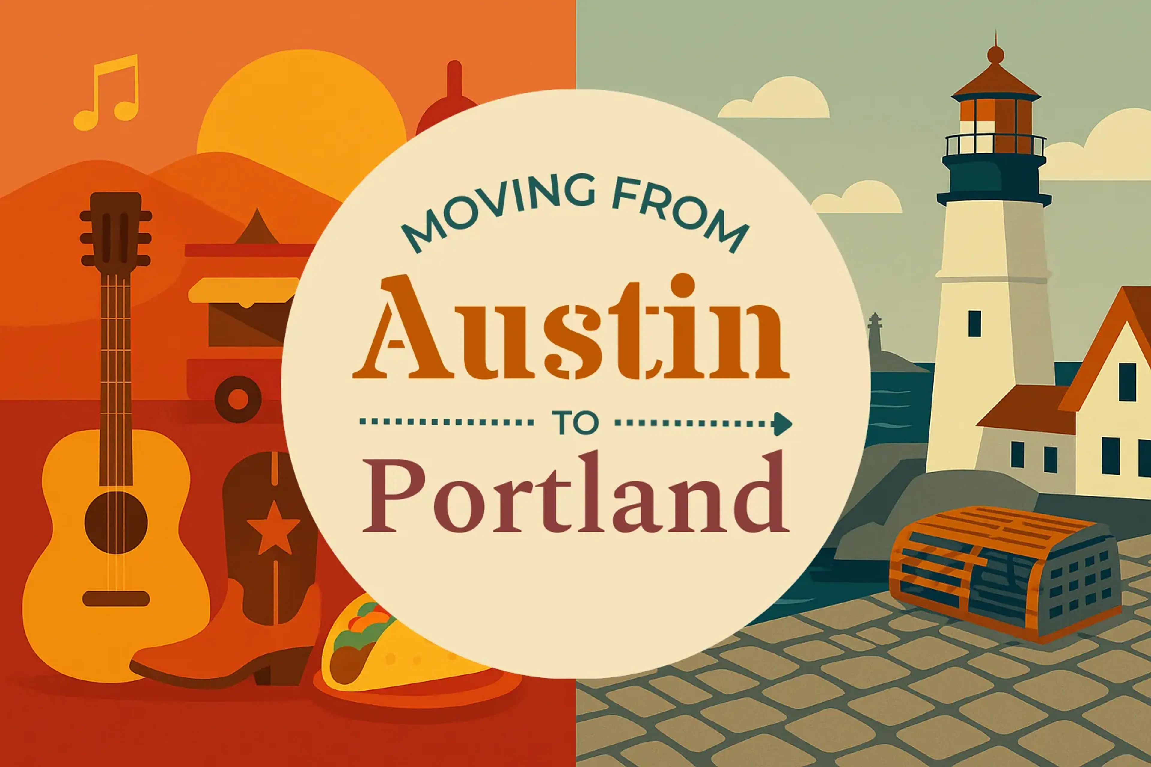 Side-by-side comparison of Austin to Portland moving companies