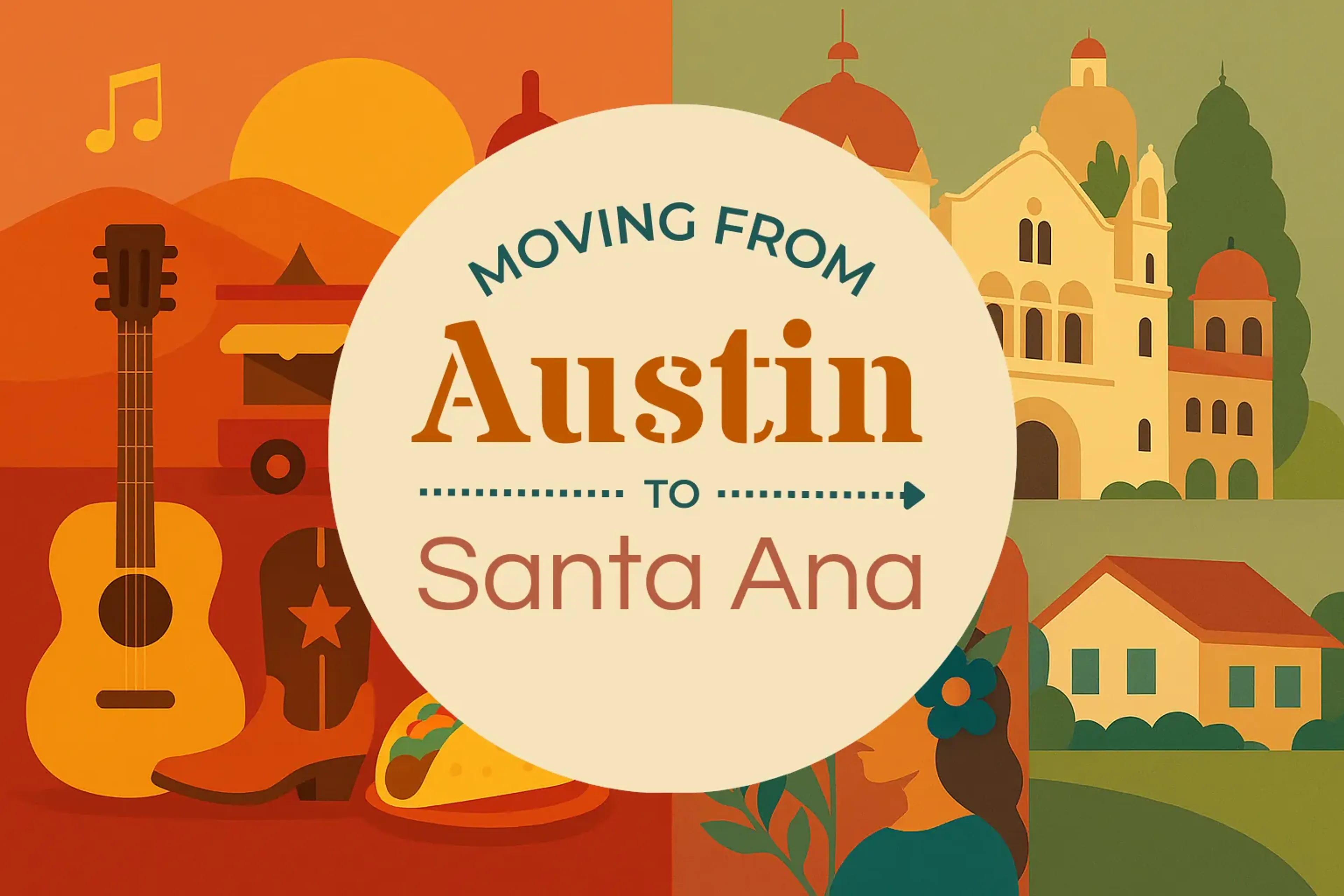 Side-by-side comparison of Austin to Santa Ana moving companies