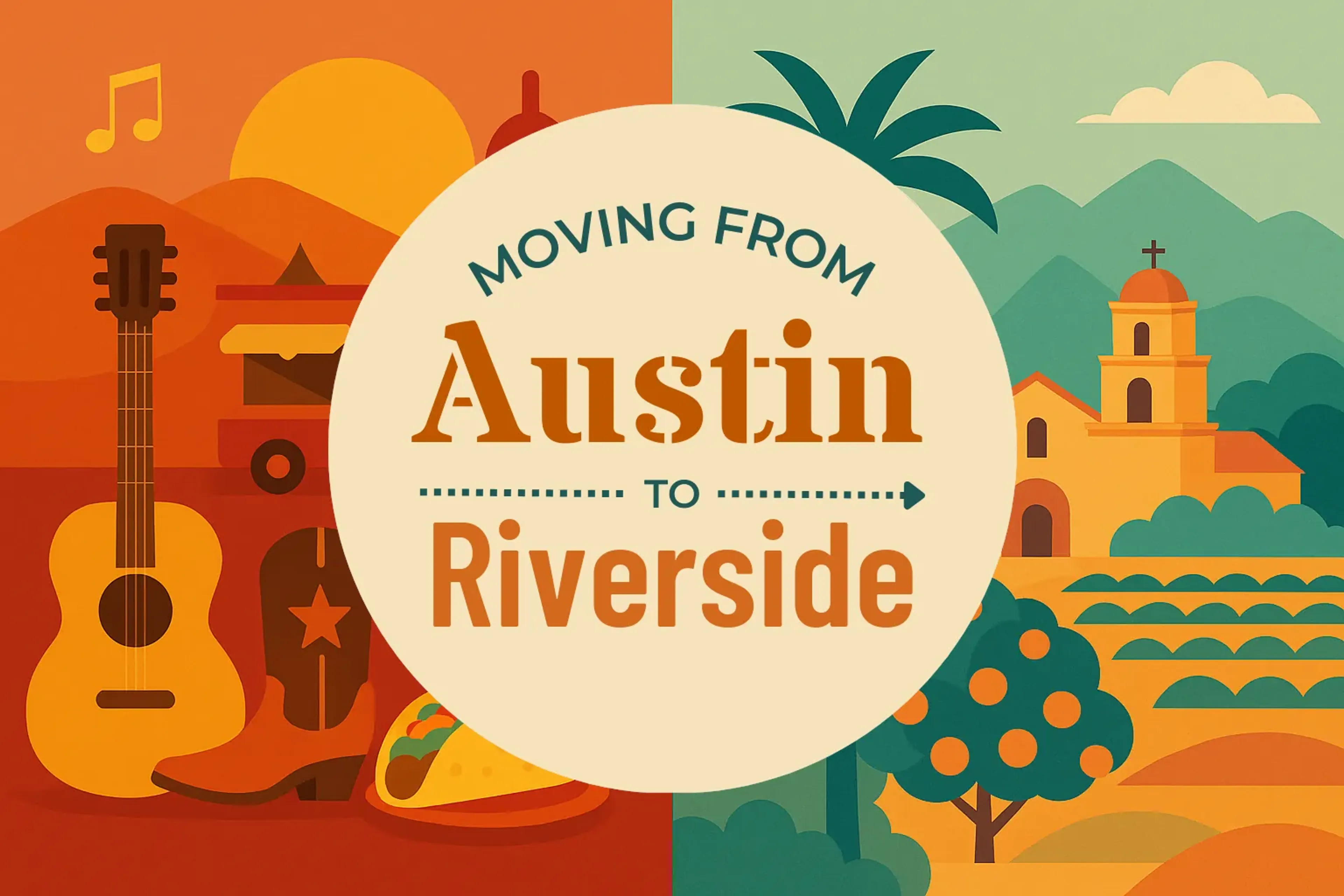 Side-by-side comparison of Austin to Riverside moving companies