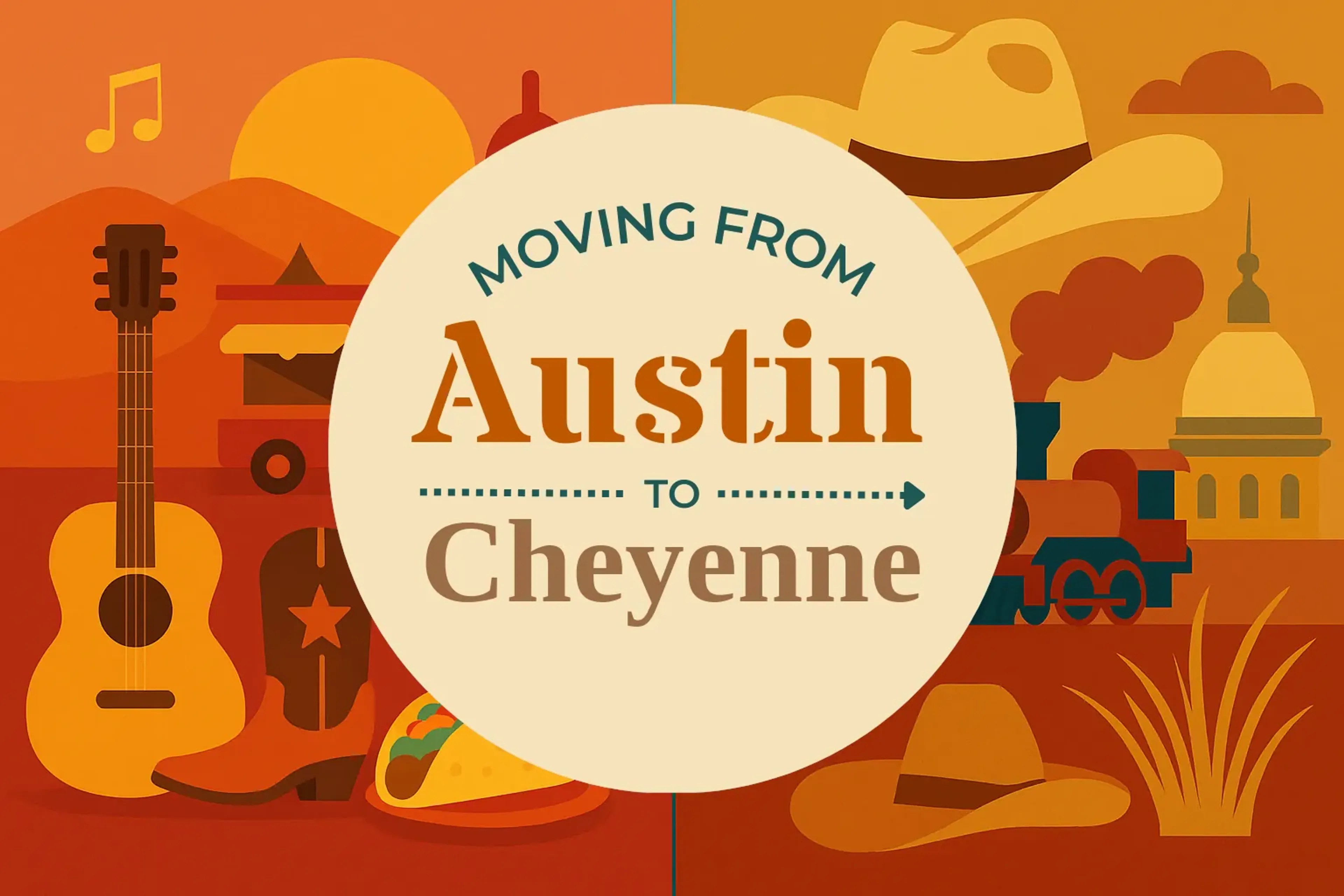 Side-by-side comparison of Austin to Cheyenne moving companies