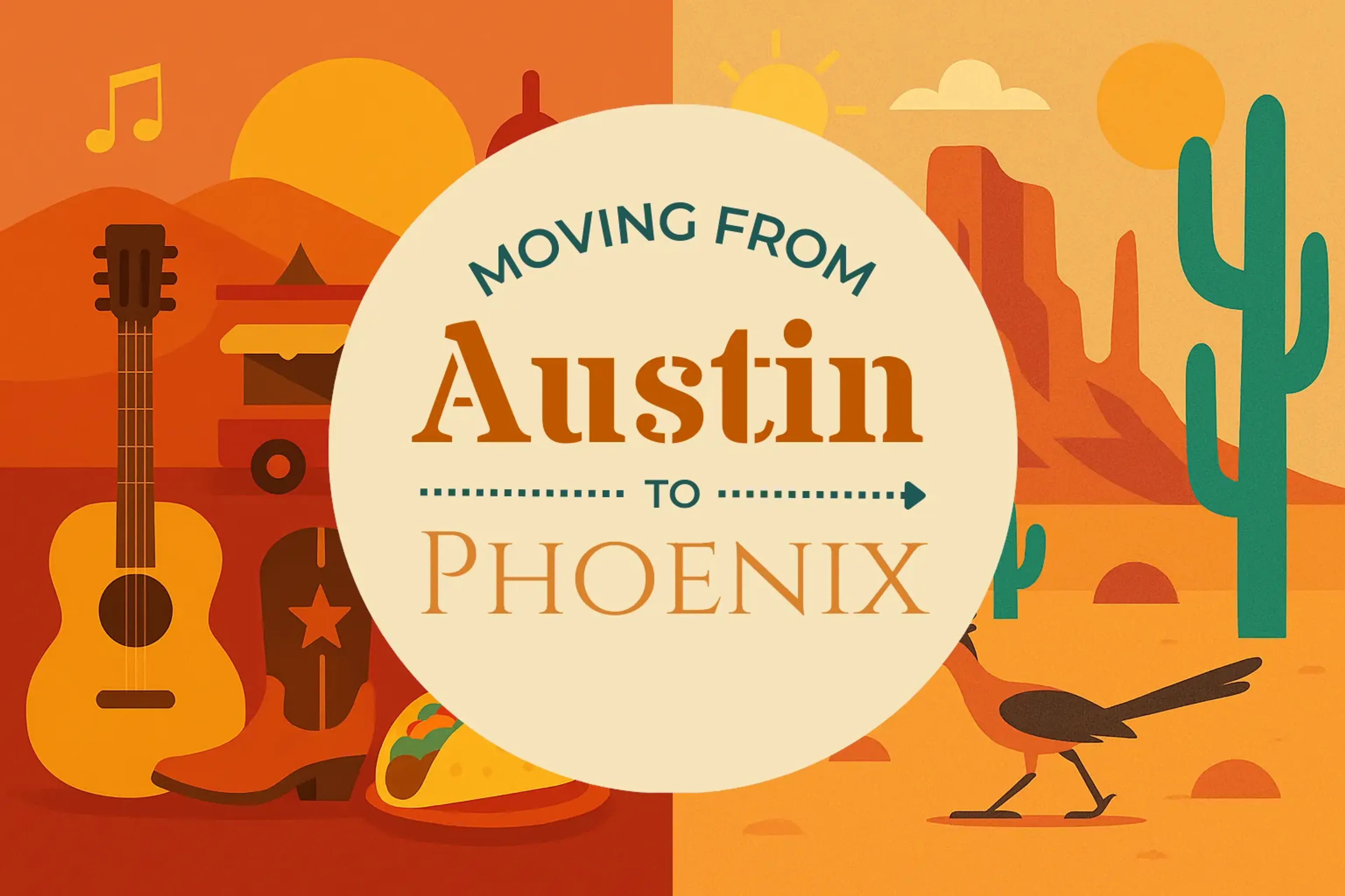 Side-by-side comparison of Austin to Phoenix moving companies
