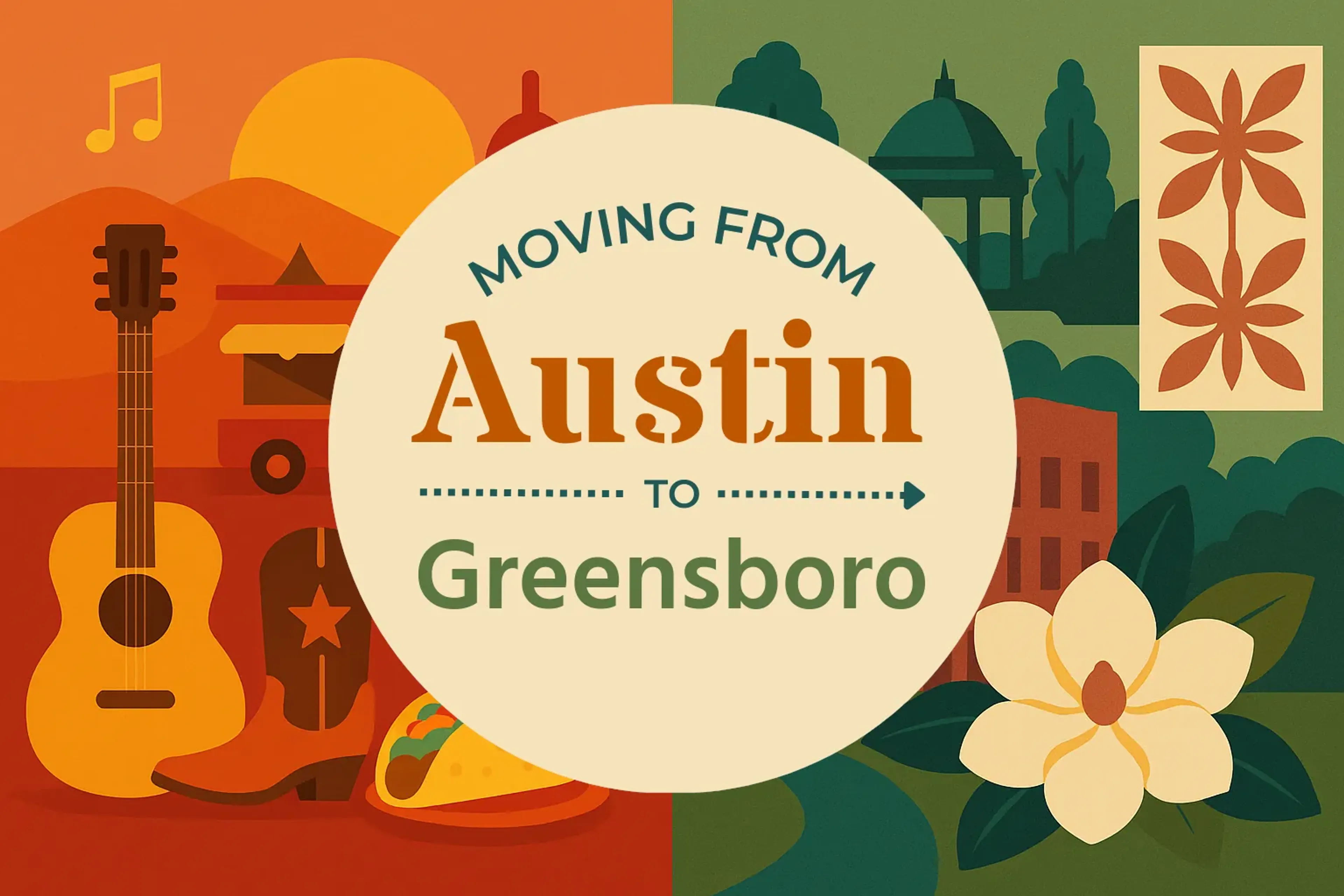 Side-by-side comparison of Austin to Greensboro moving companies