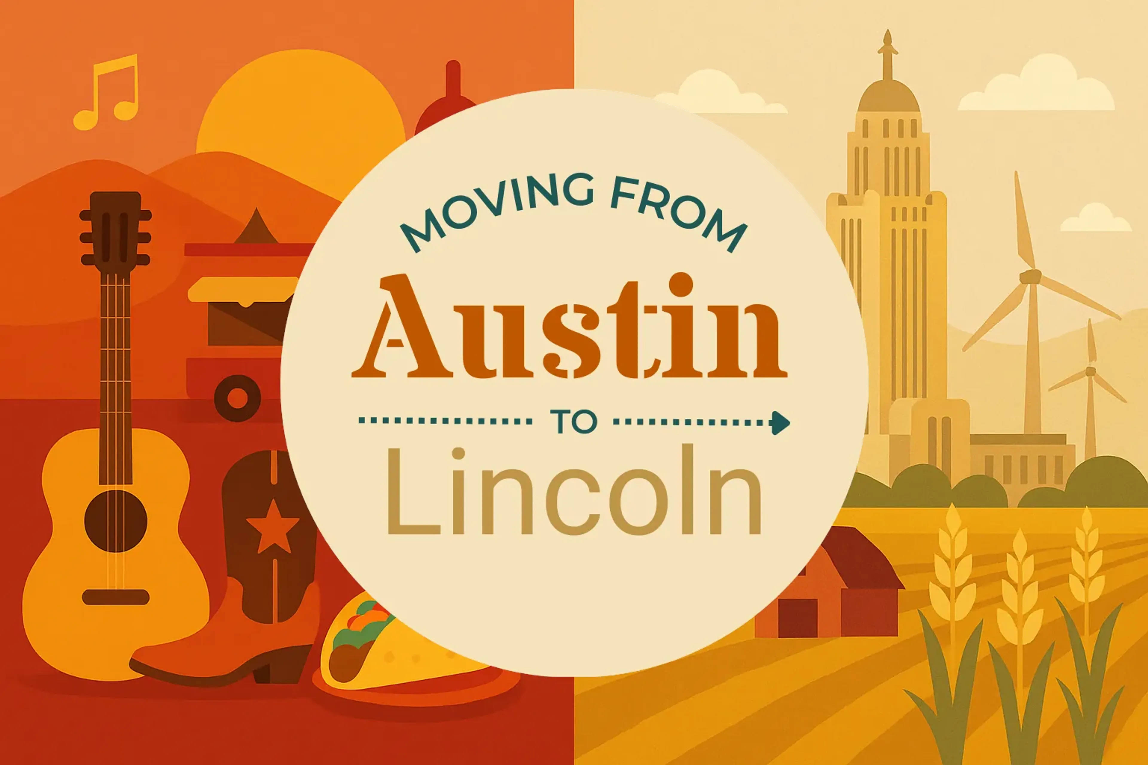 Side-by-side comparison of Austin to Lincoln moving companies