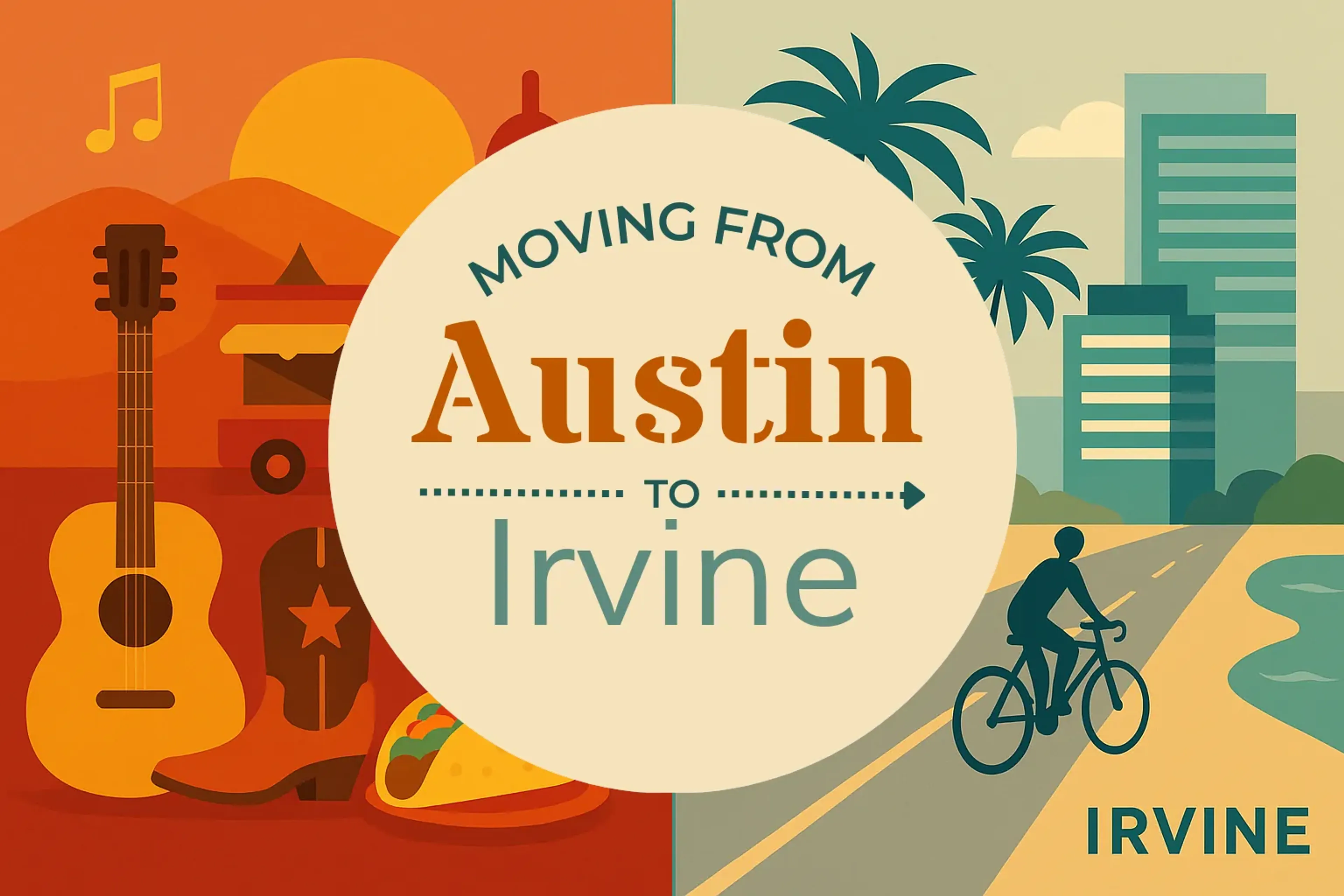 Side-by-side comparison of Austin to Irvine moving companies
