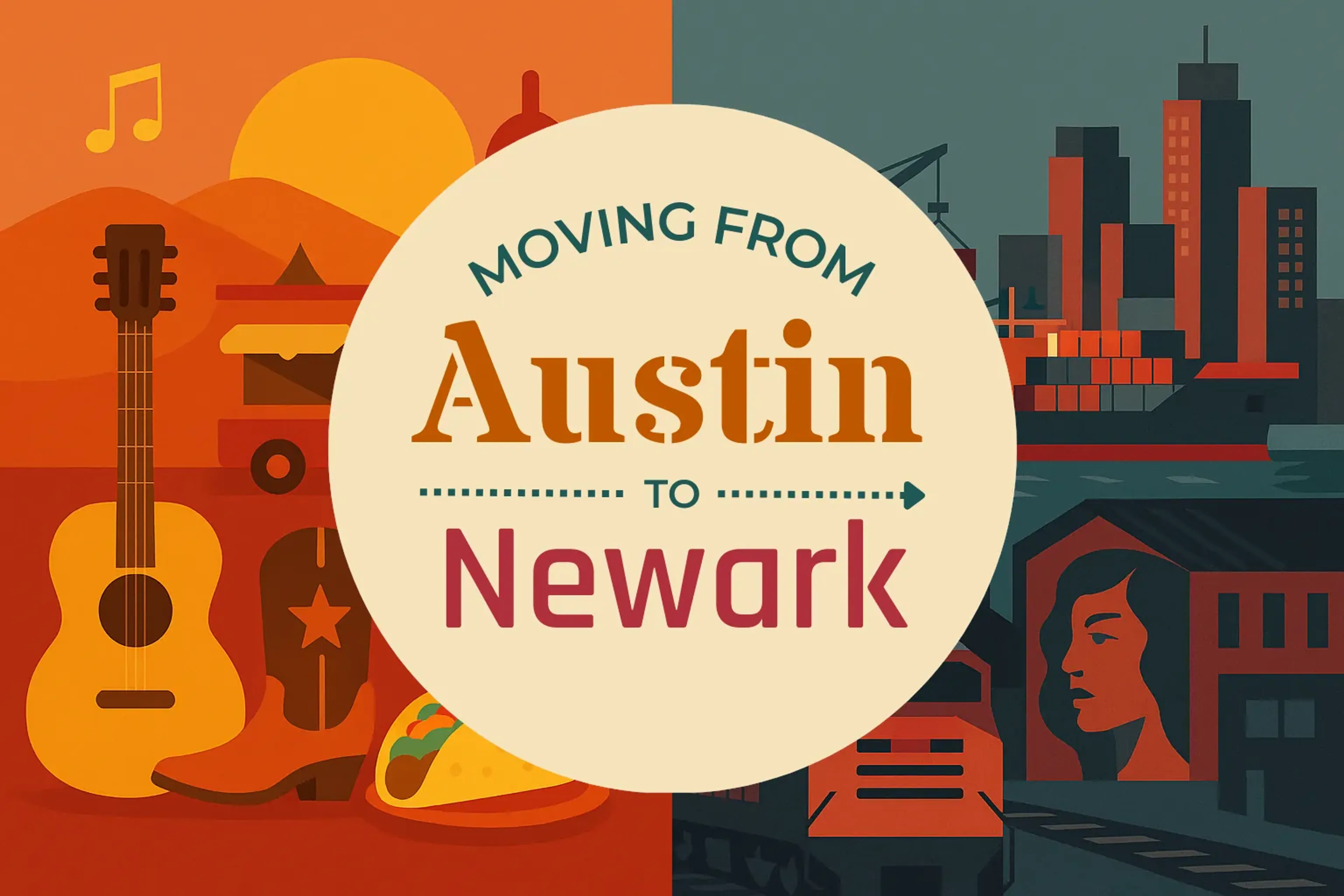 Side-by-side comparison of Austin to Newark moving companies