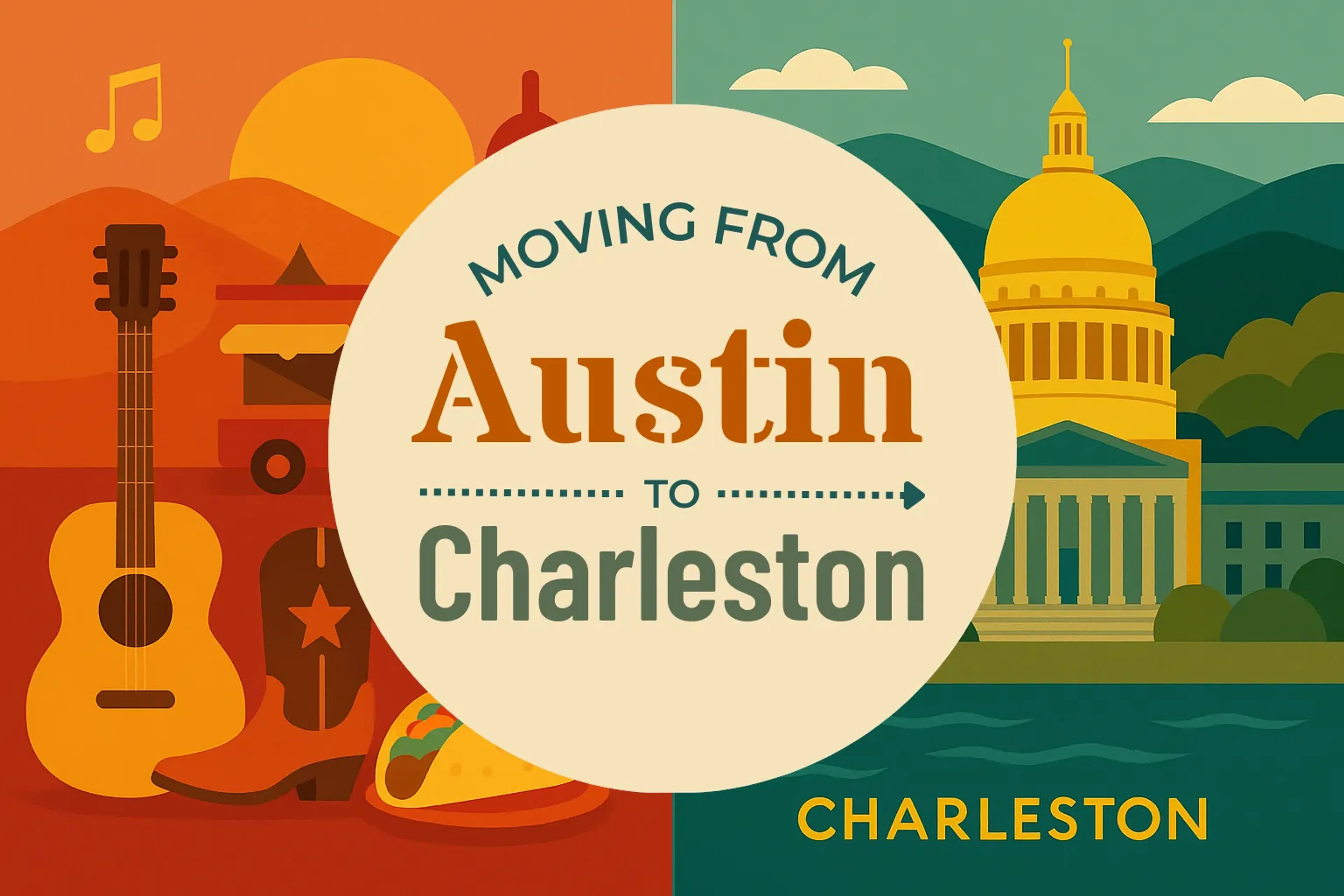 Side-by-side comparison of Austin to Charleston moving companies