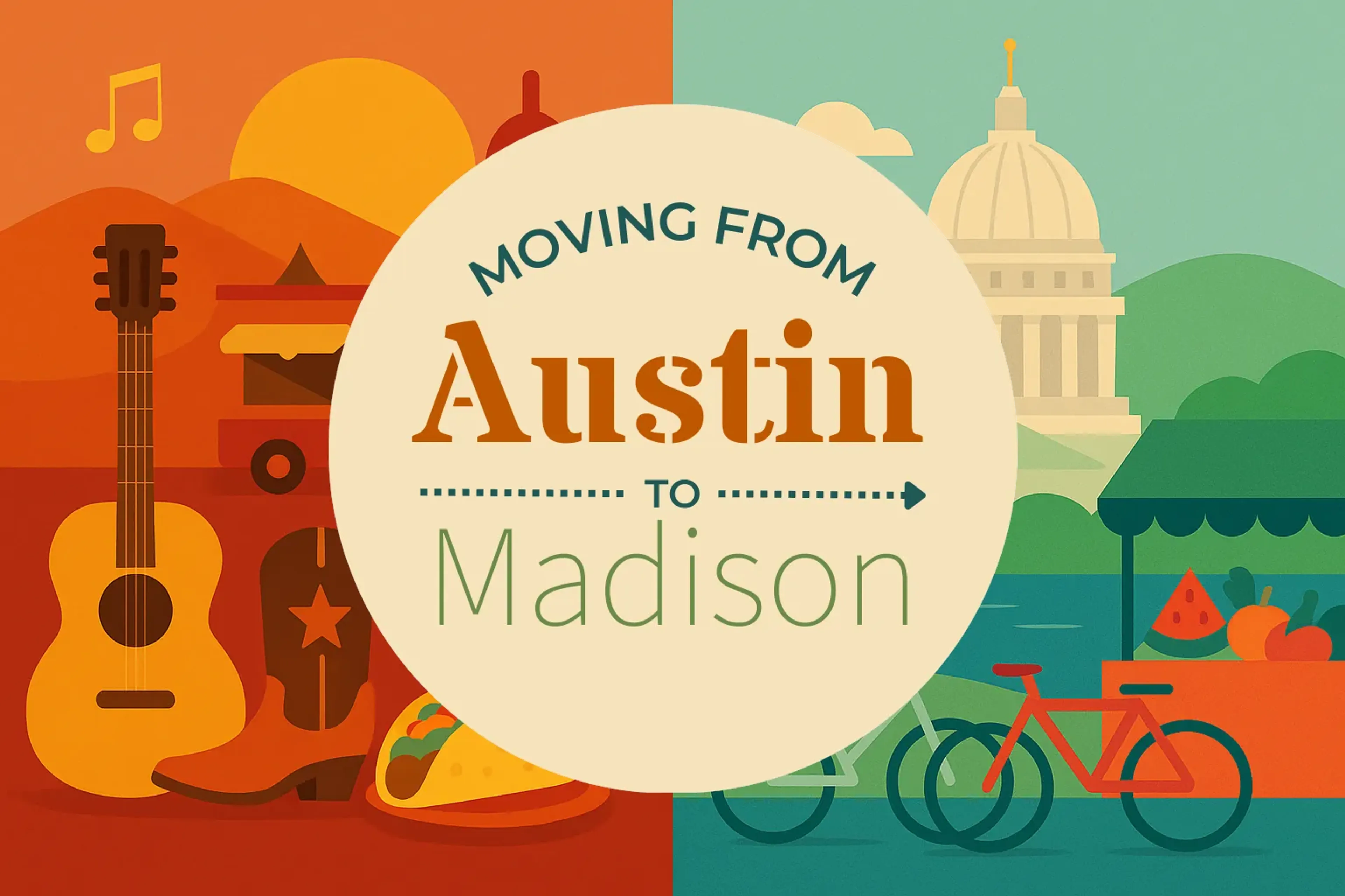 Side-by-side comparison of Austin to Madison moving companies