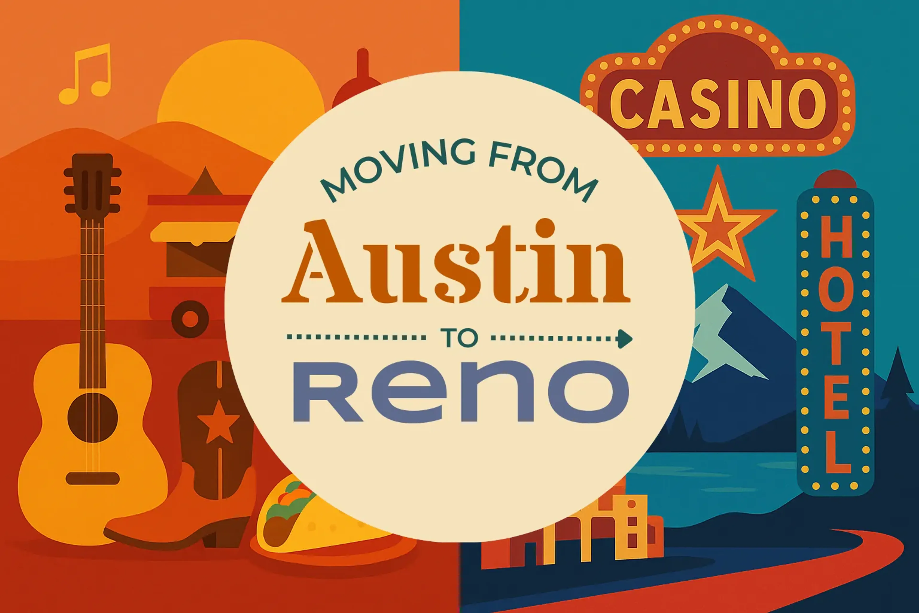 Side-by-side comparison of Austin to Reno moving companies