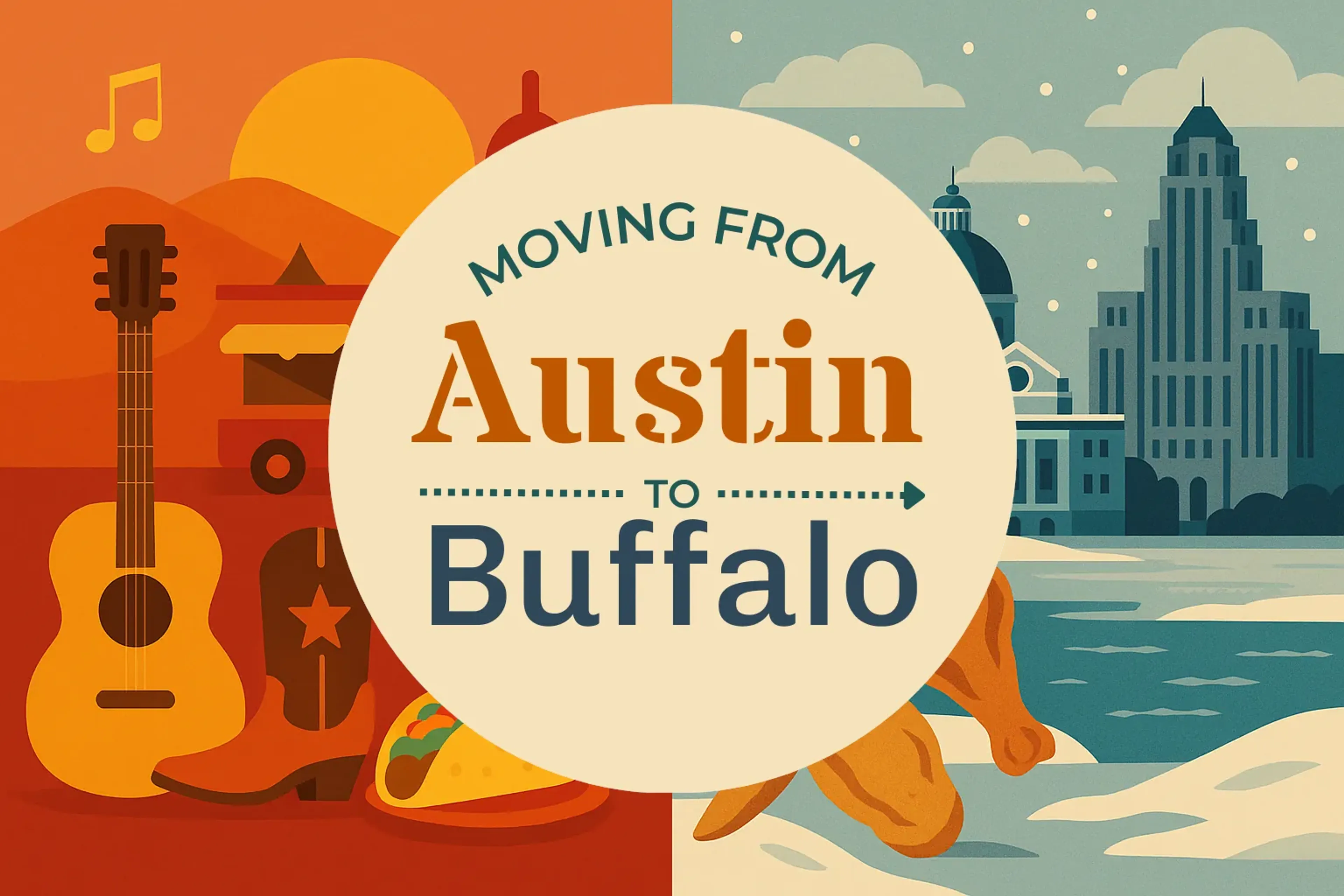 Side-by-side comparison of Austin to Buffalo moving companies