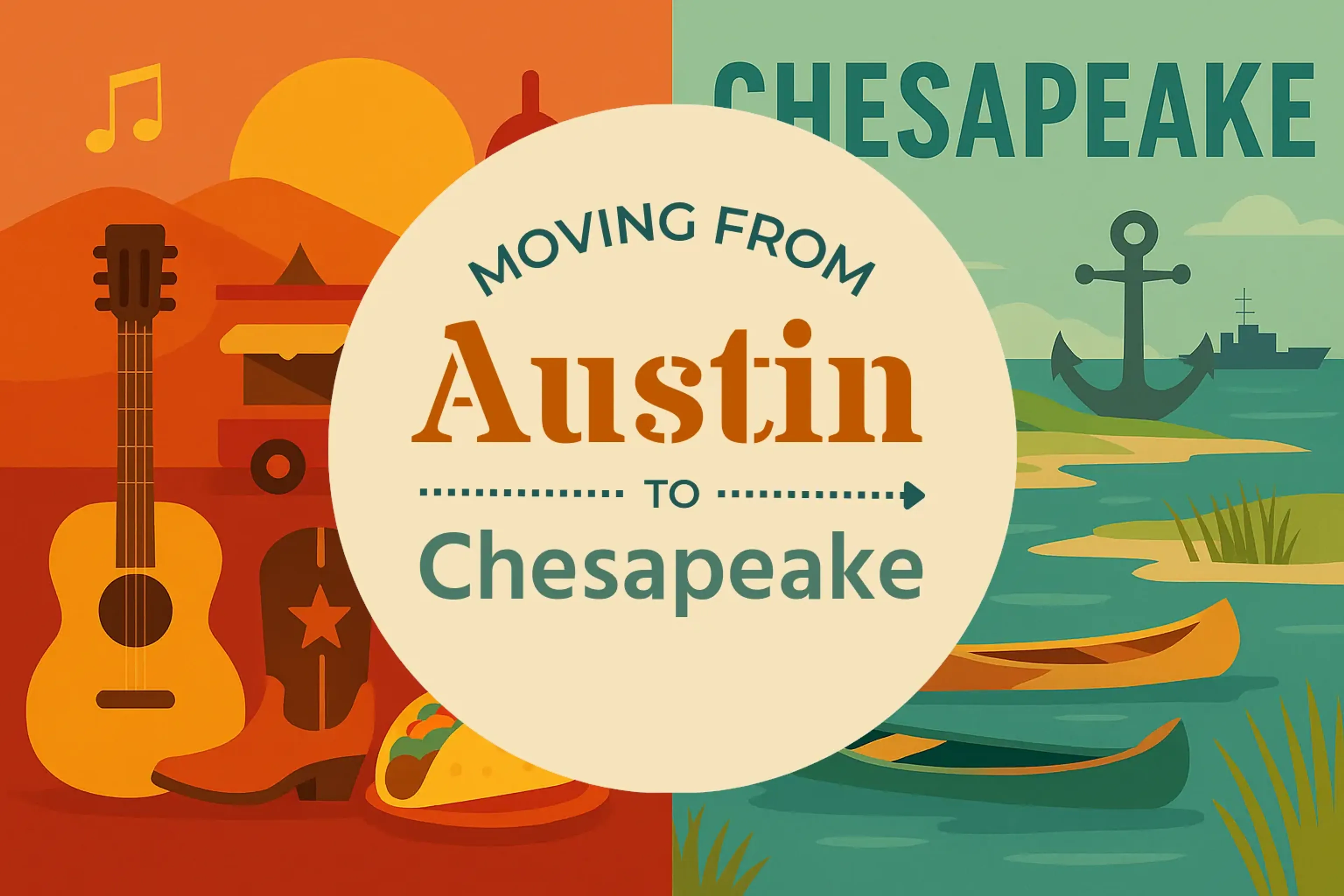 Side-by-side comparison of Austin to Chesapeake moving companies
