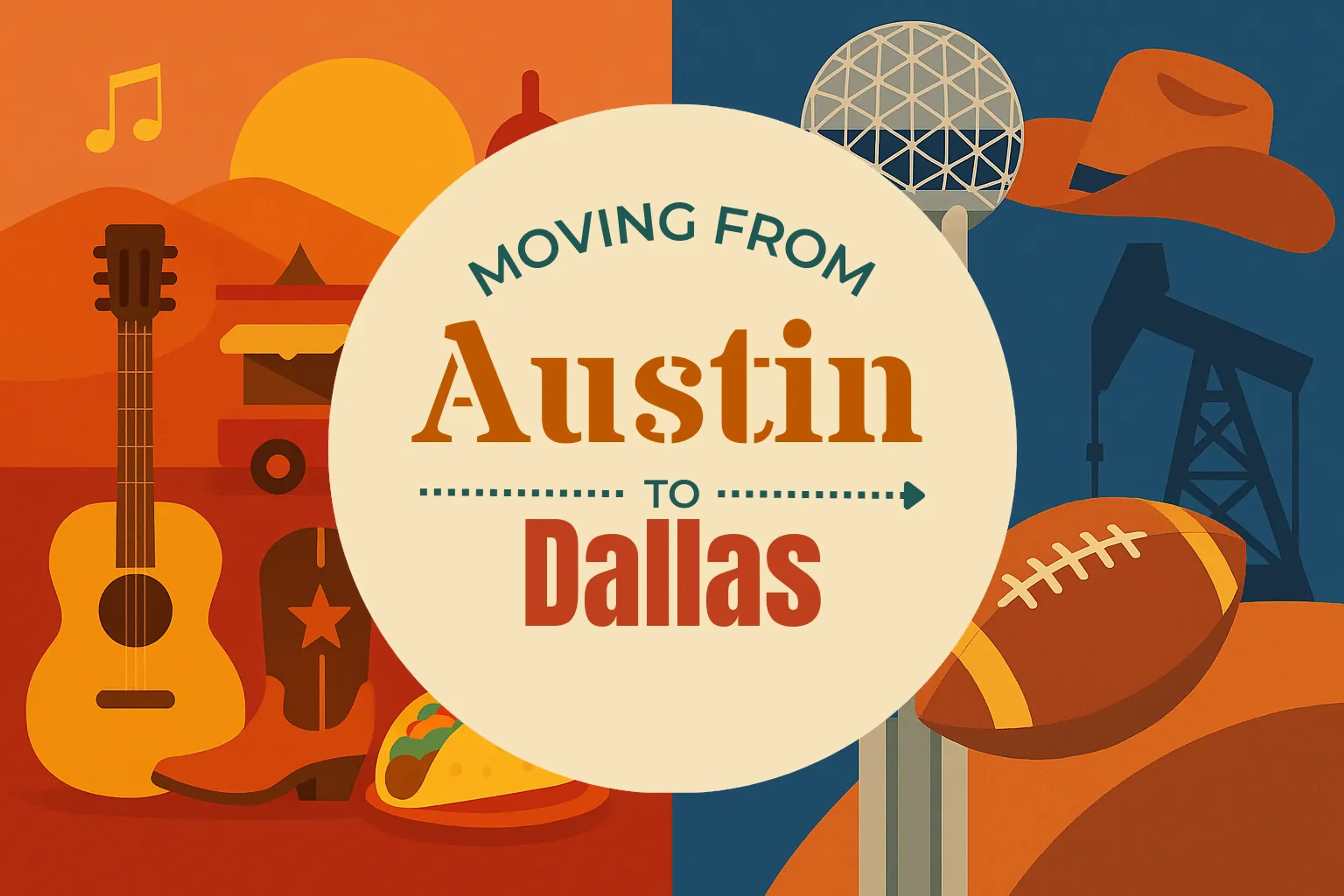Side-by-side comparison of Austin to Dallas moving companies