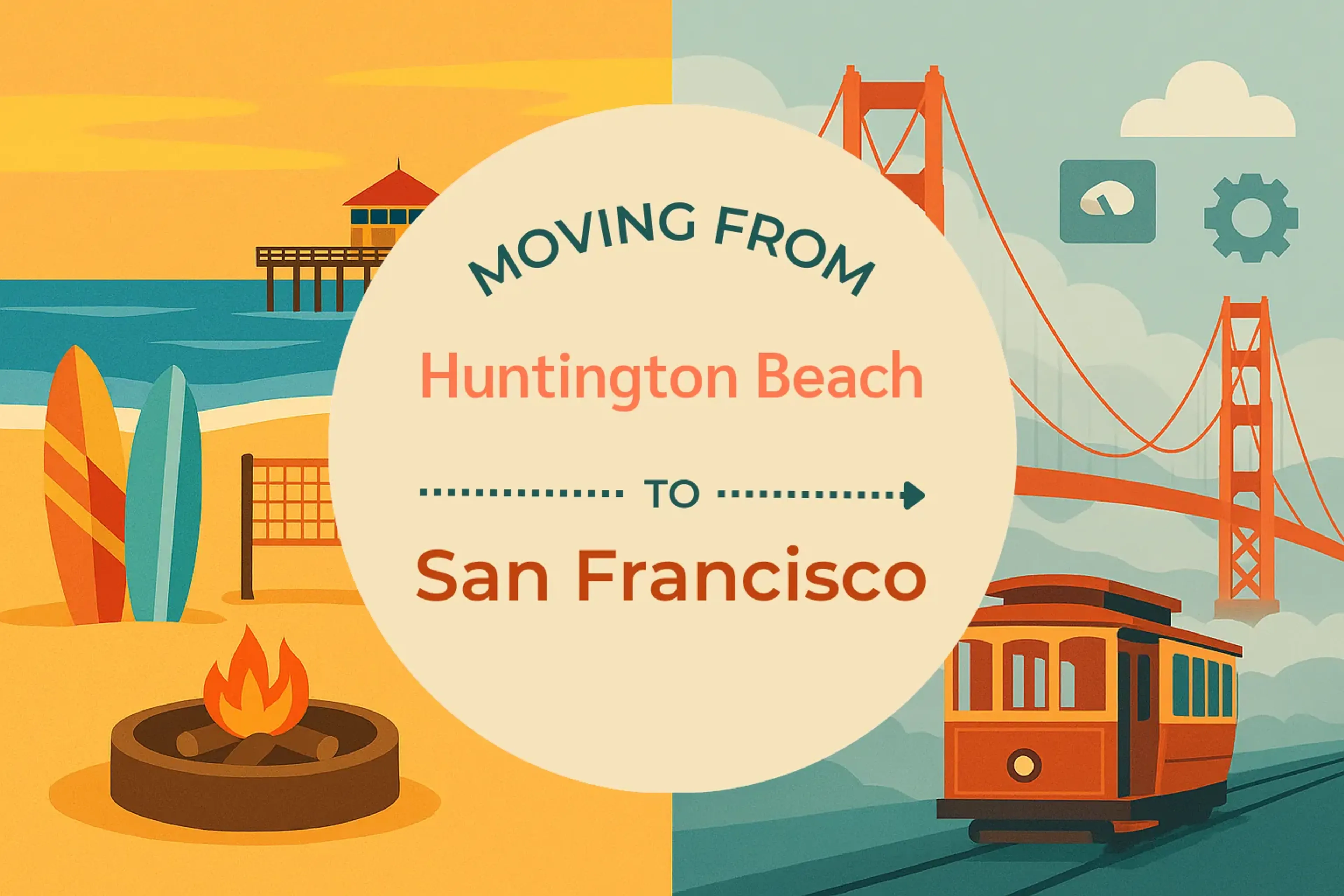 Side-by-side comparison of Huntington Beach to San Francisco moving companies