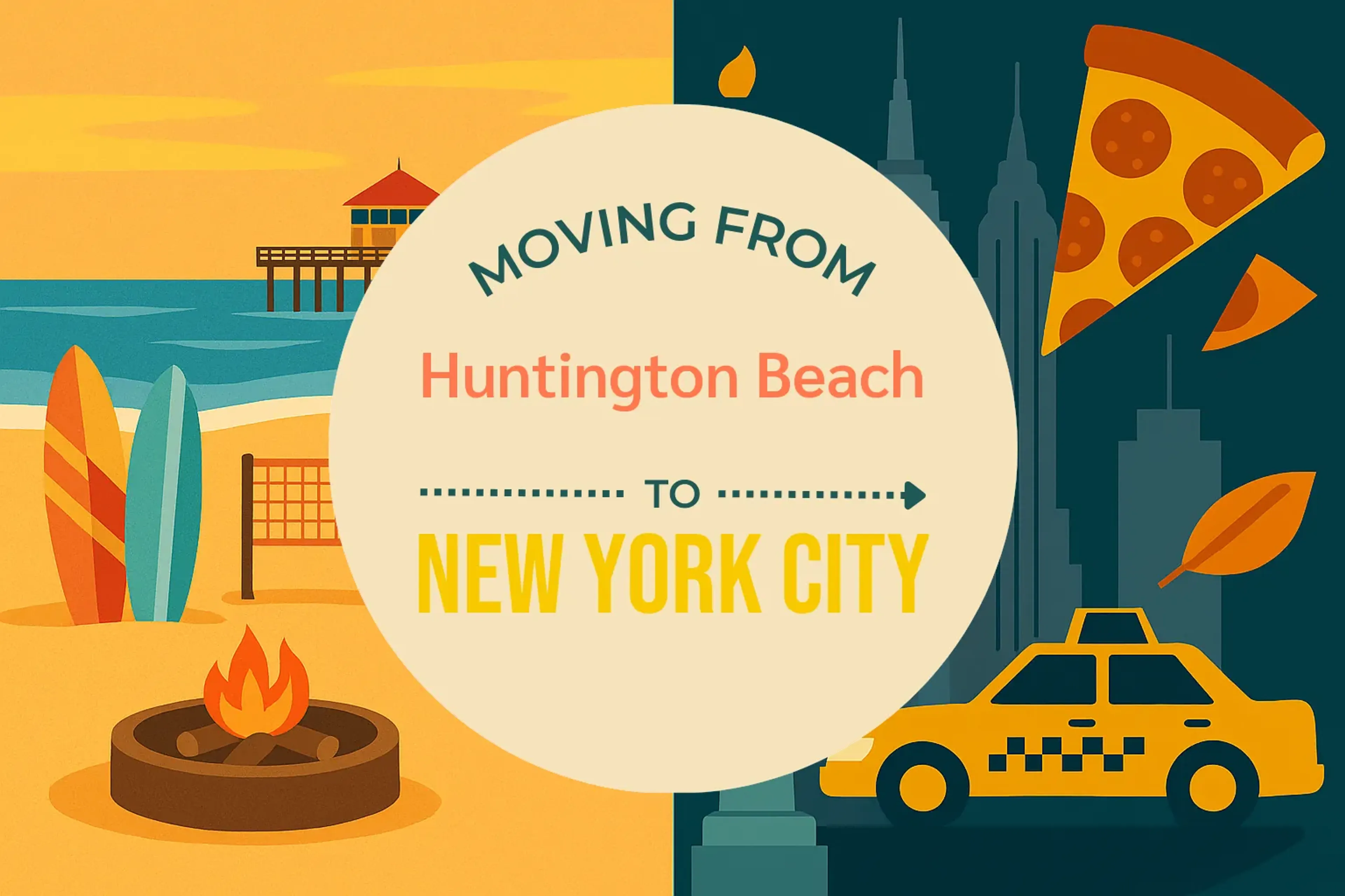Side-by-side comparison of Huntington Beach to New York City moving companies