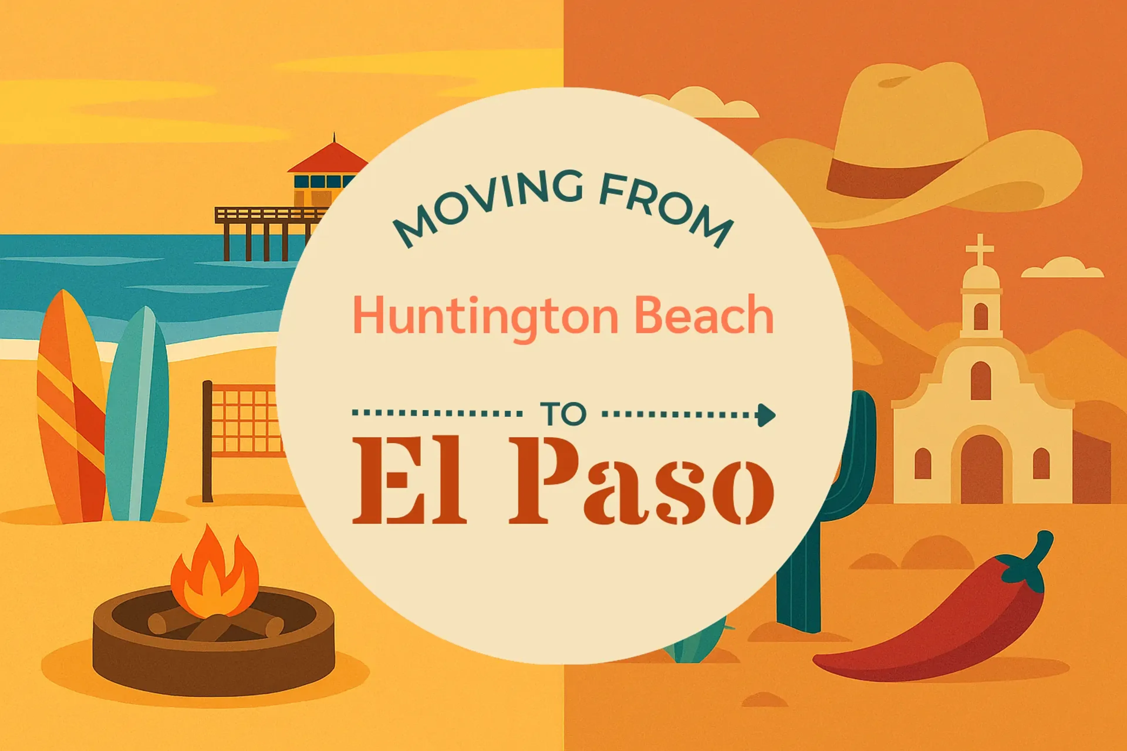 Side-by-side comparison of Huntington Beach to El Paso moving companies
