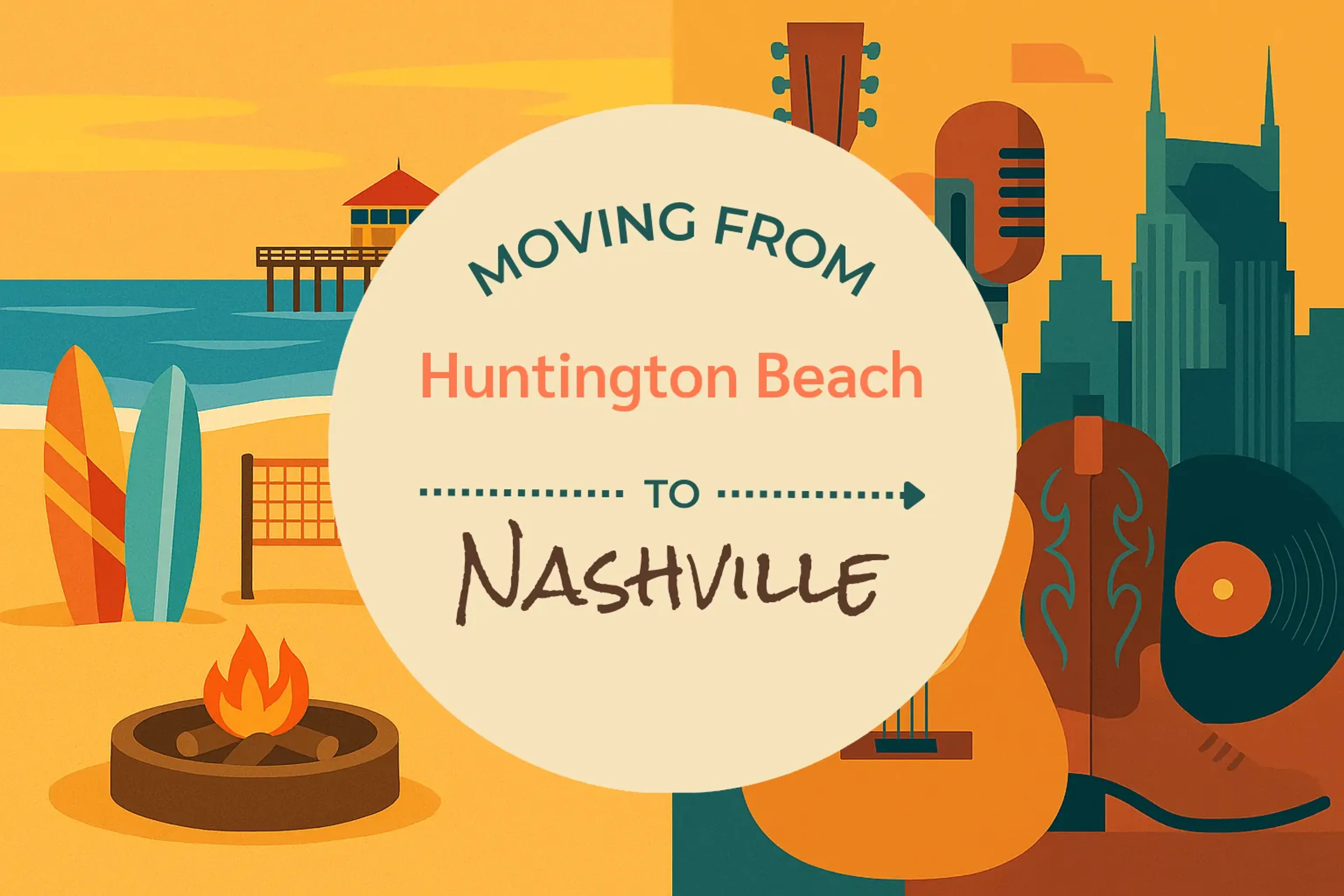 Side-by-side comparison of Huntington Beach to Nashville moving companies