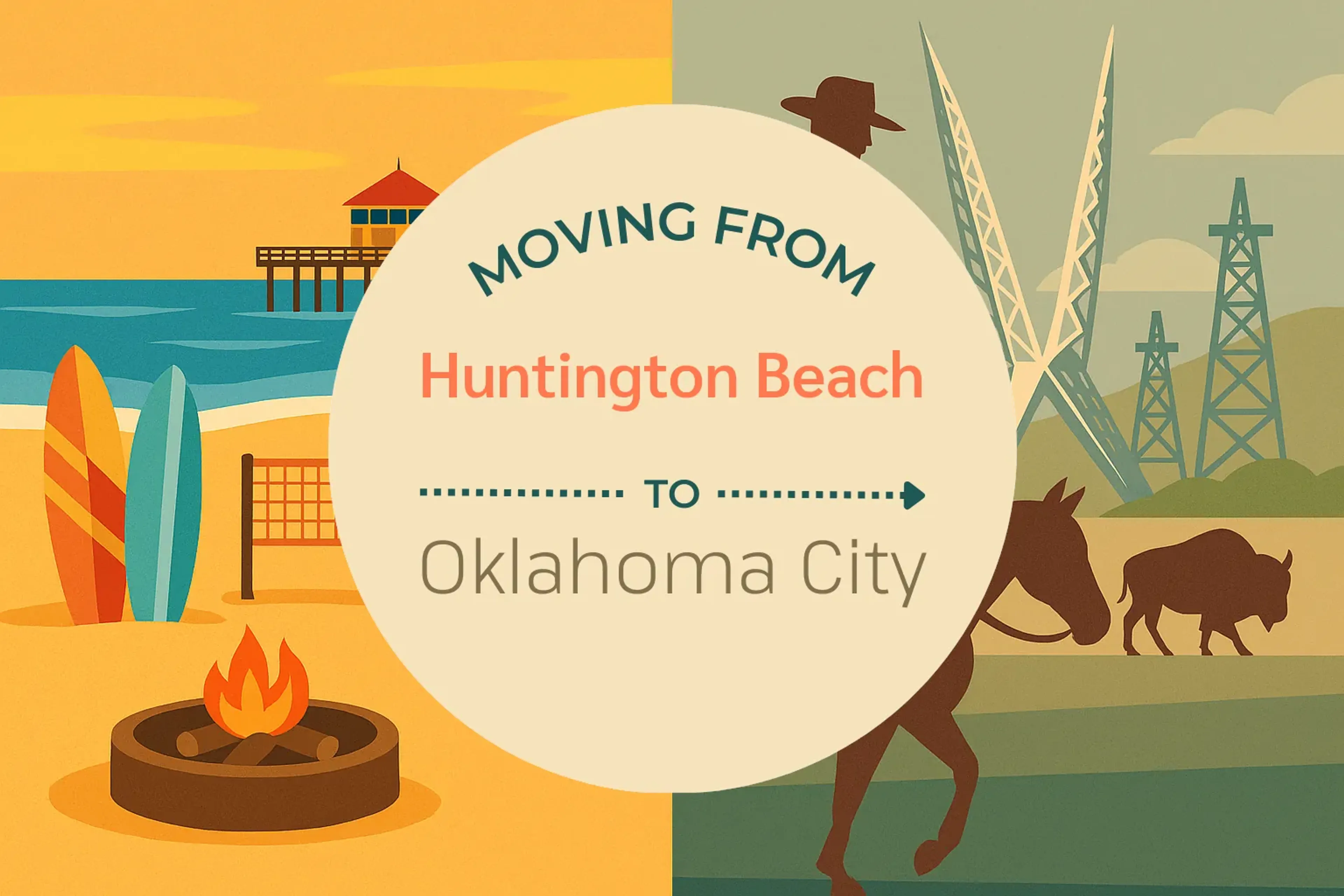 Side-by-side comparison of Huntington Beach to Oklahoma City moving companies