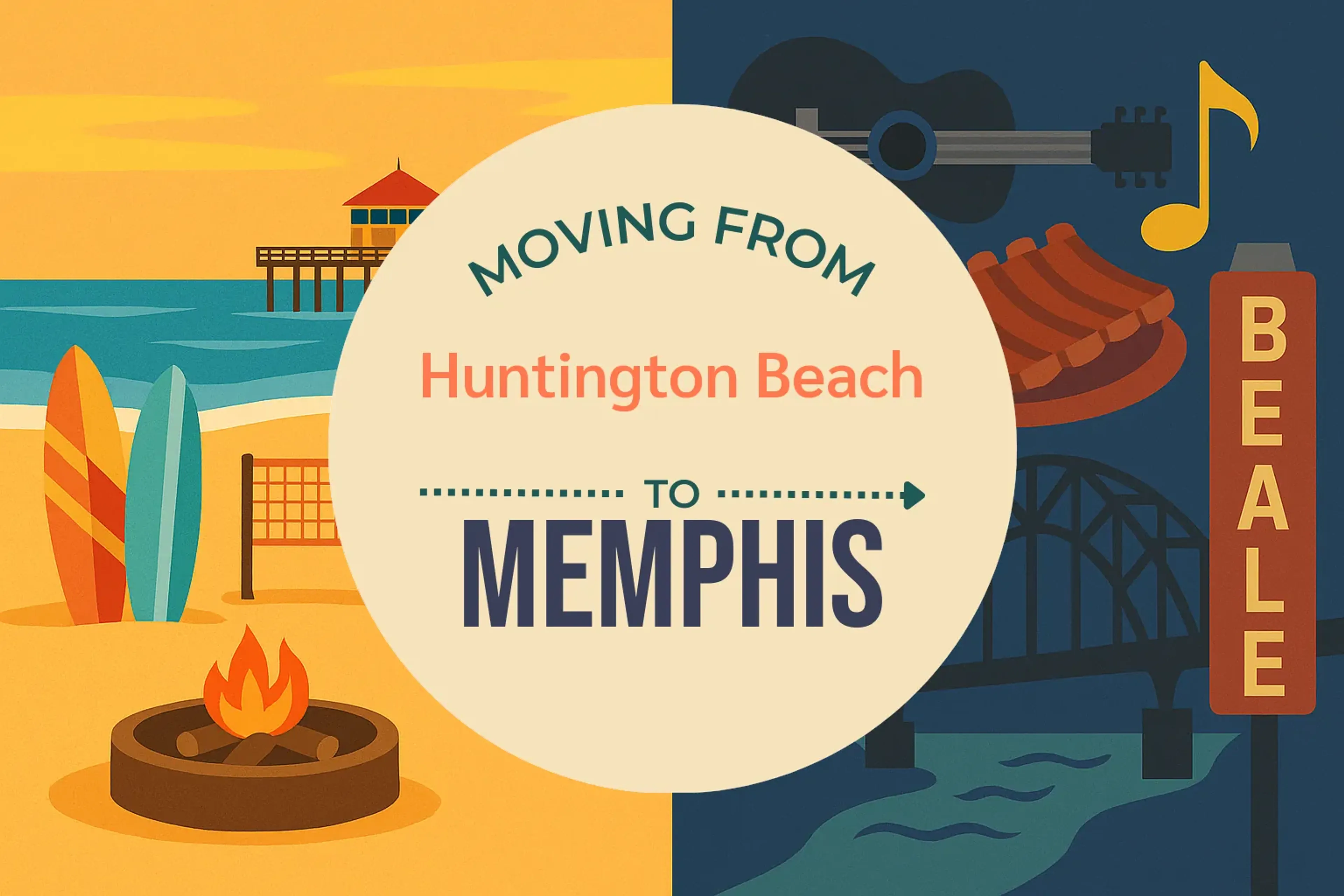 Side-by-side comparison of Huntington Beach to Memphis moving companies