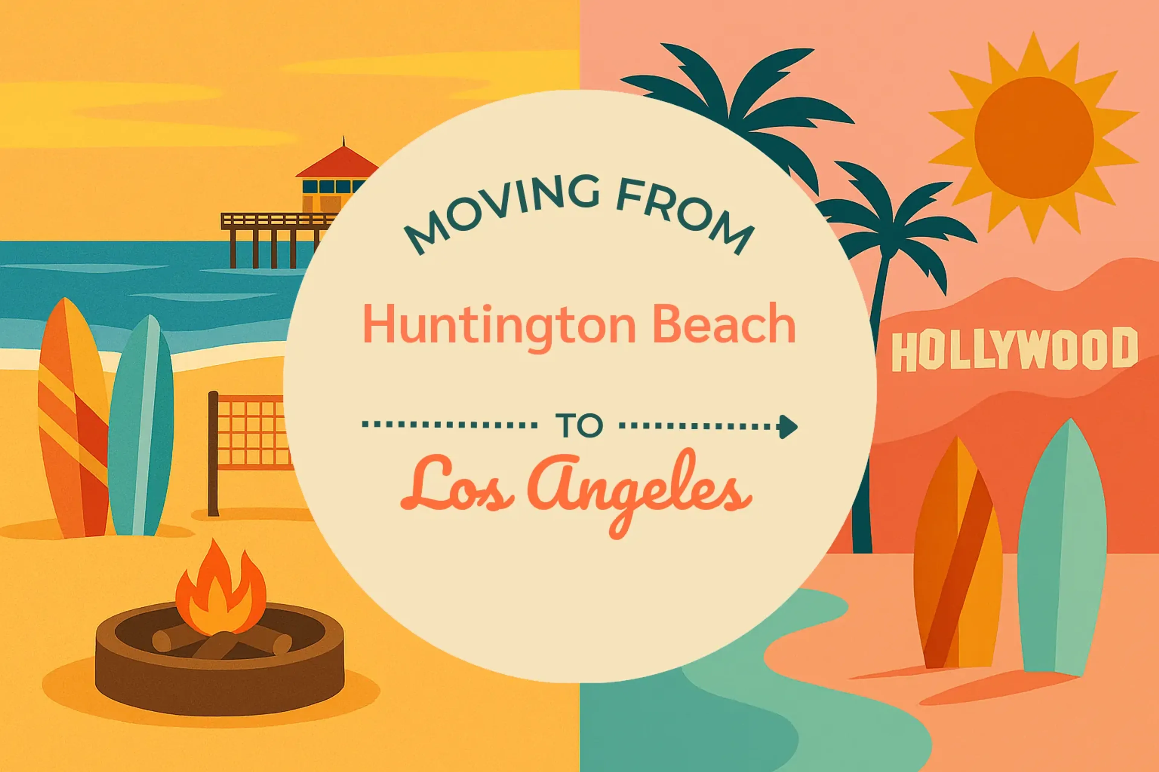 Side-by-side comparison of Huntington Beach to Los Angeles moving companies
