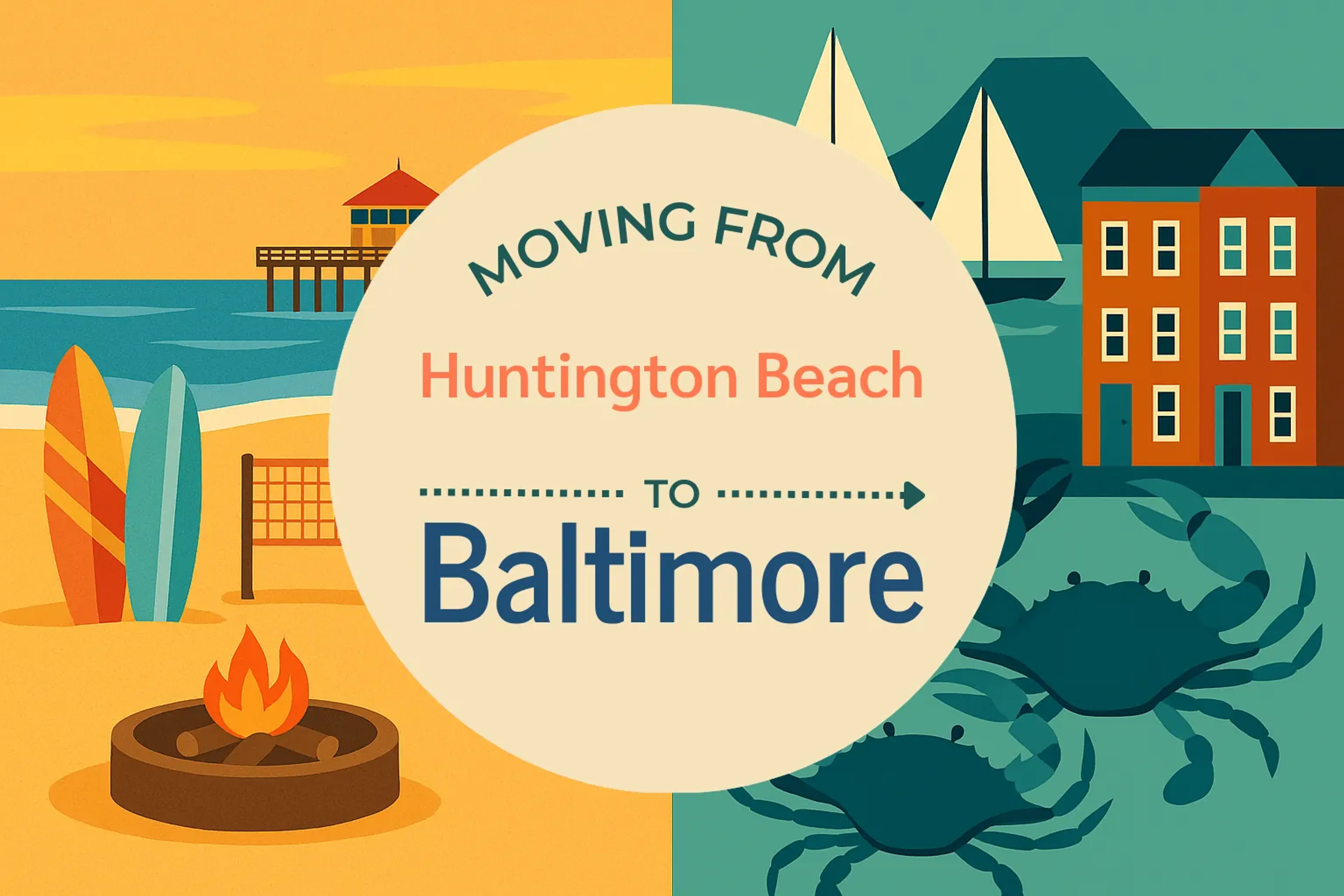 Side-by-side comparison of Huntington Beach to Baltimore moving companies