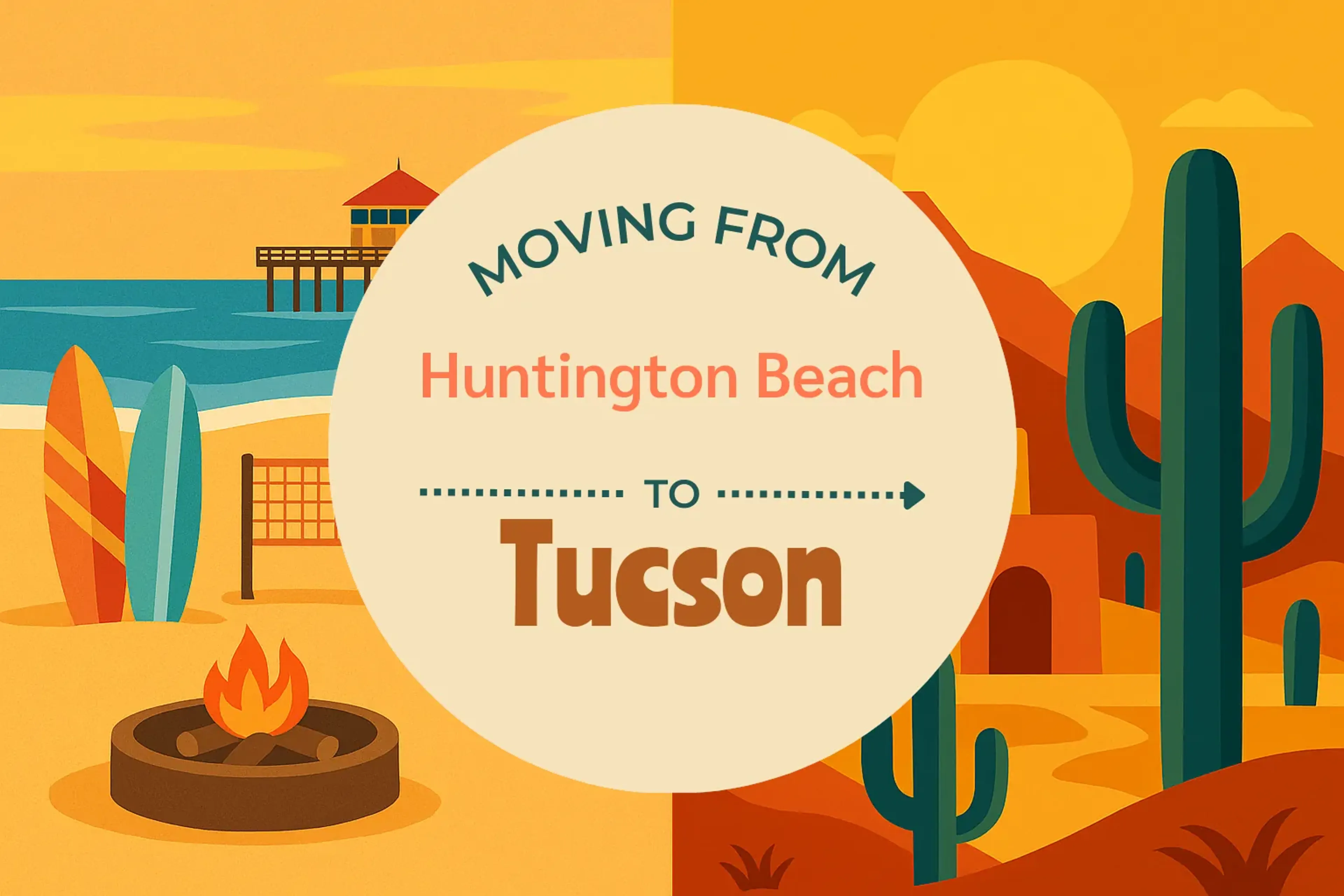 Side-by-side comparison of Huntington Beach to Tucson moving companies