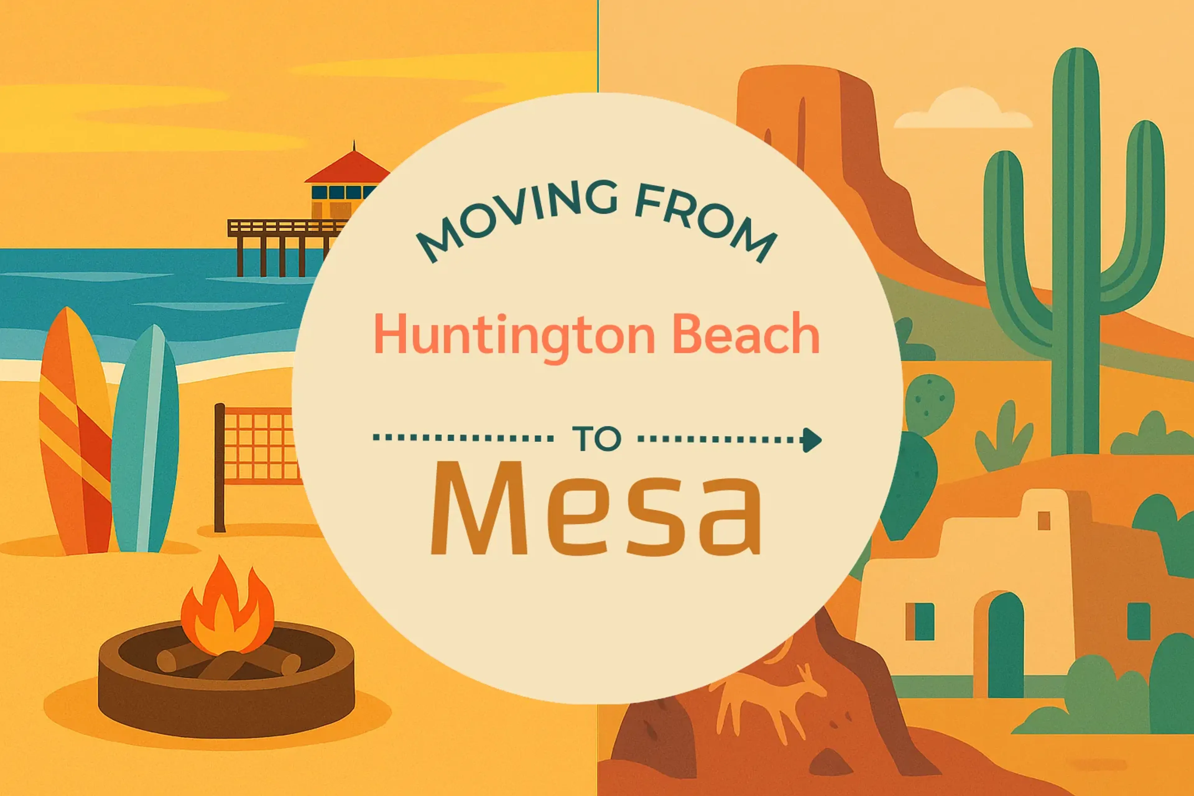 Side-by-side comparison of Huntington Beach to Mesa moving companies