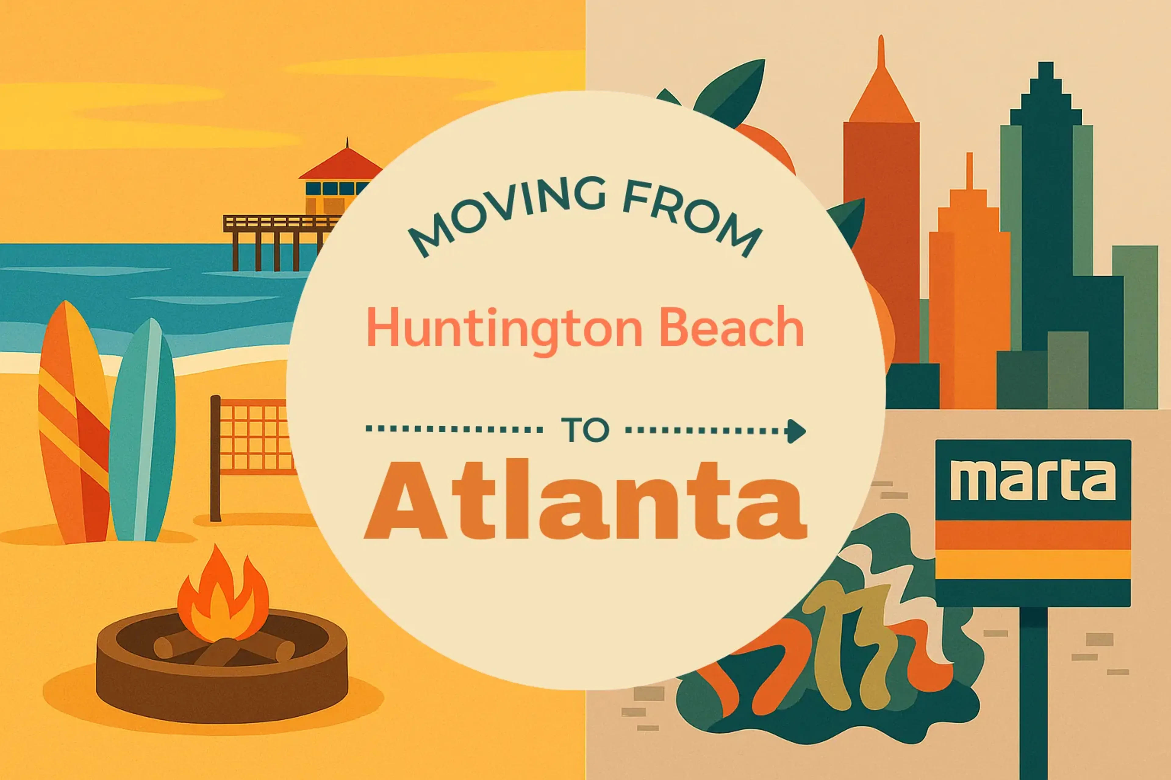 Side-by-side comparison of Huntington Beach to Atlanta moving companies